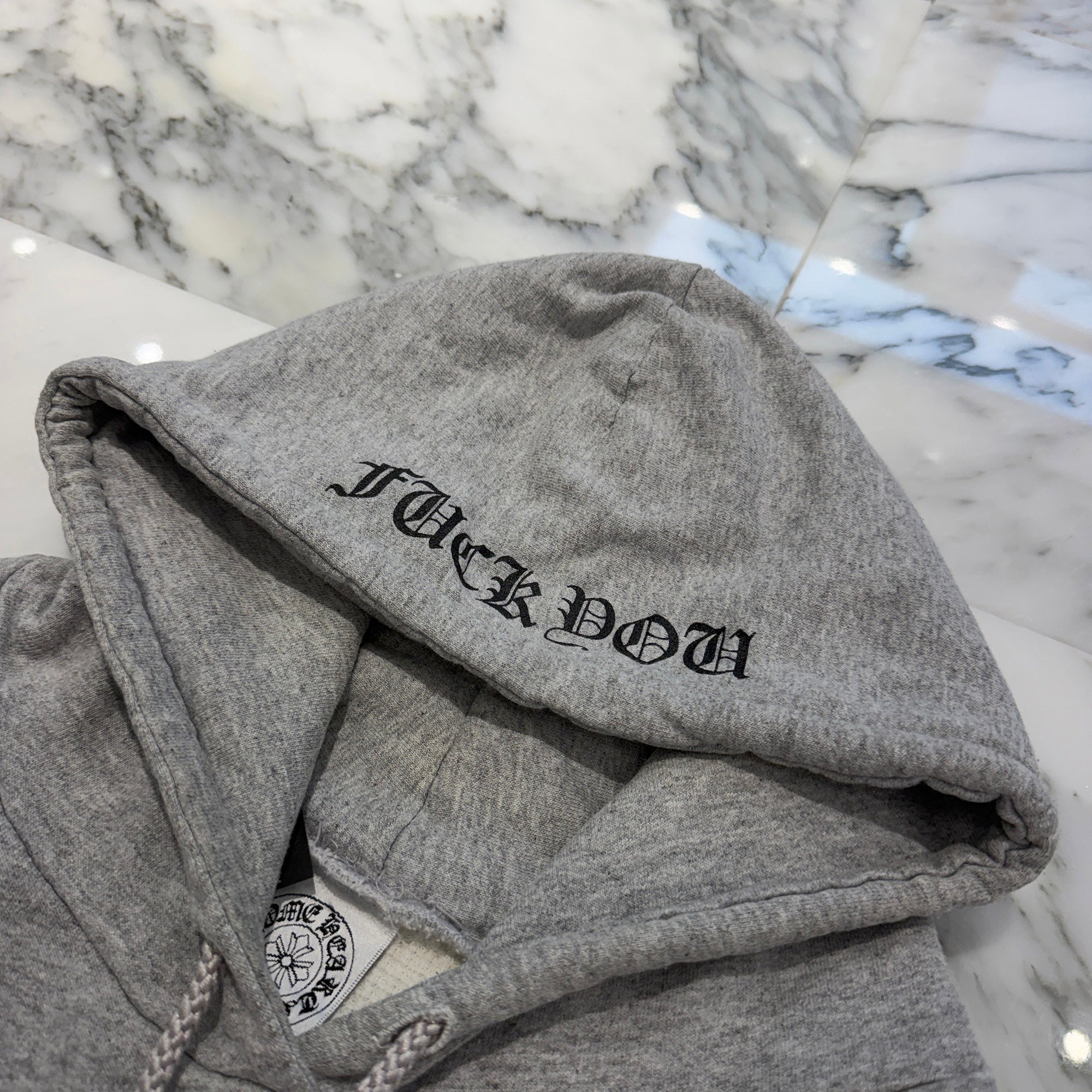 CHROME HEARTS Back Horseshoe Arm Logo Thermal Pullover Hoodie Size M クロムハーツ バックホースシュー アームロゴ サーマルプルオーバーフーディ サイズM