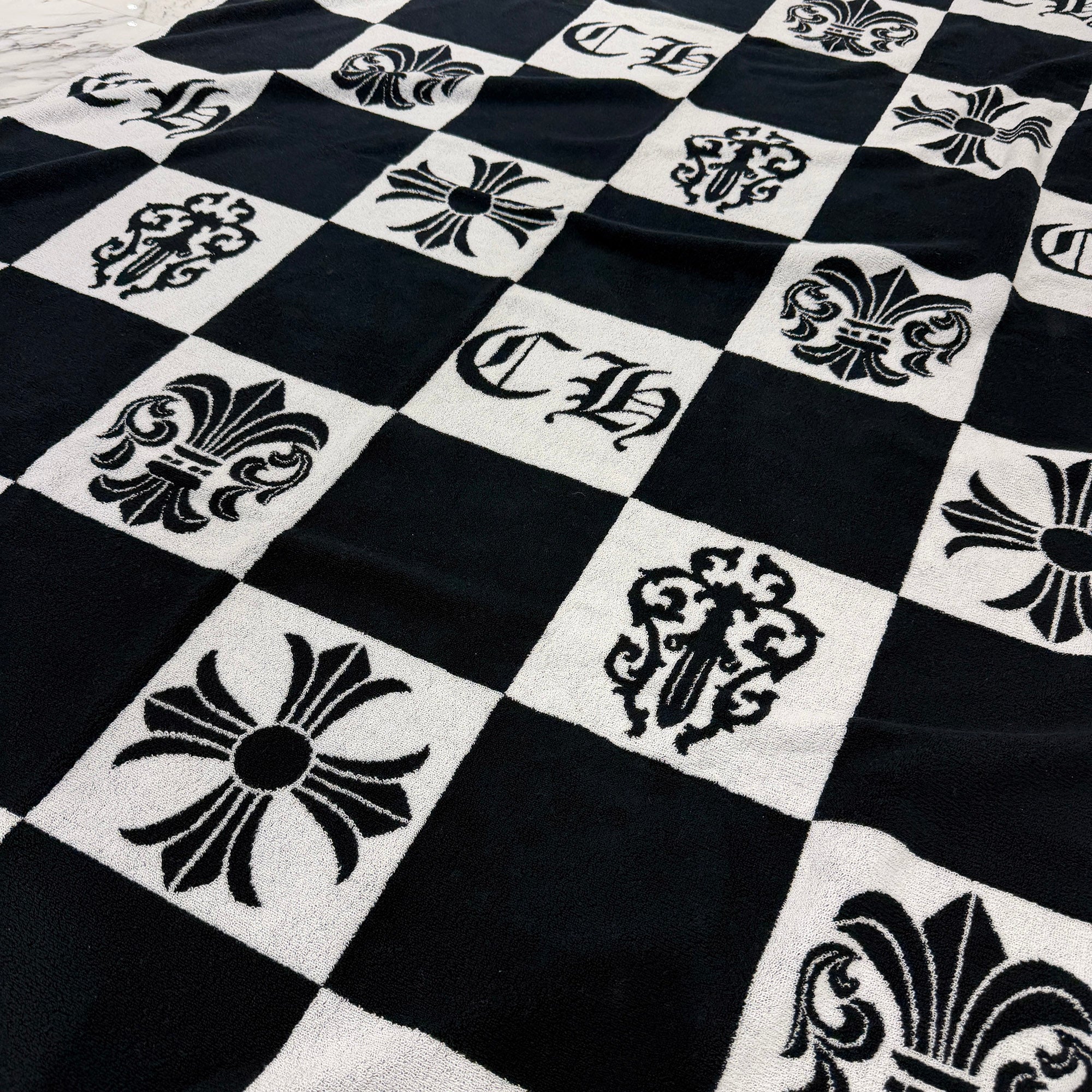 CHROME HEARTS Multi Logo Jacquard Beach Towel クロムハーツ マルチロゴ ジャカード ビーチタオル