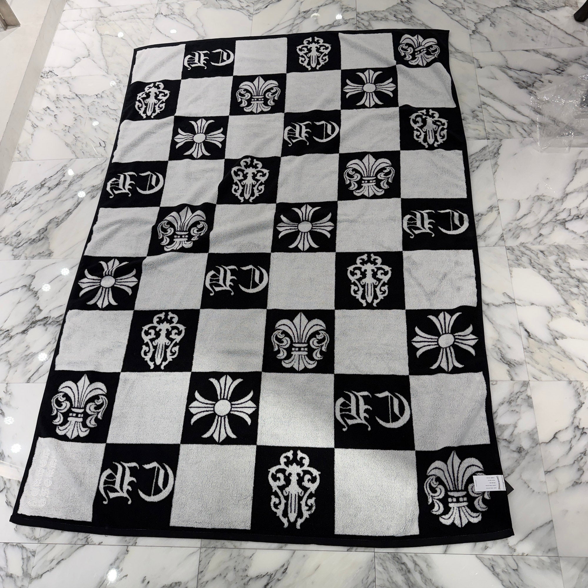 CHROME HEARTS Multi Logo Jacquard Beach Towel クロムハーツ マルチロゴ ジャカード ビーチタオル