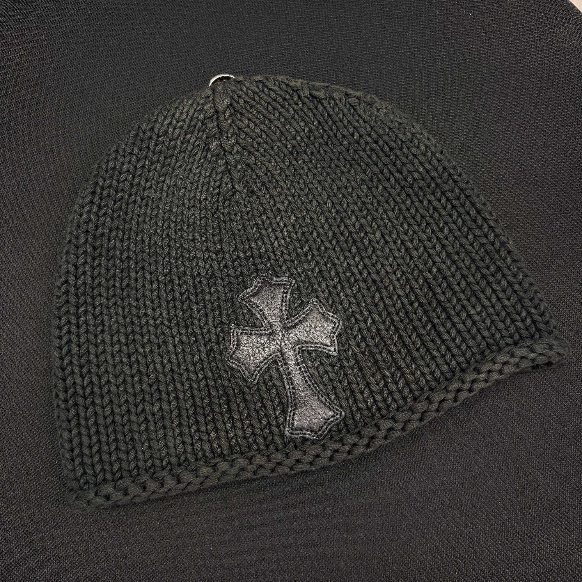 CHROME HEARTS 1 Cross Leather Patch Beanie クロムハーツ 1クロス レザーパッチ ビーニー