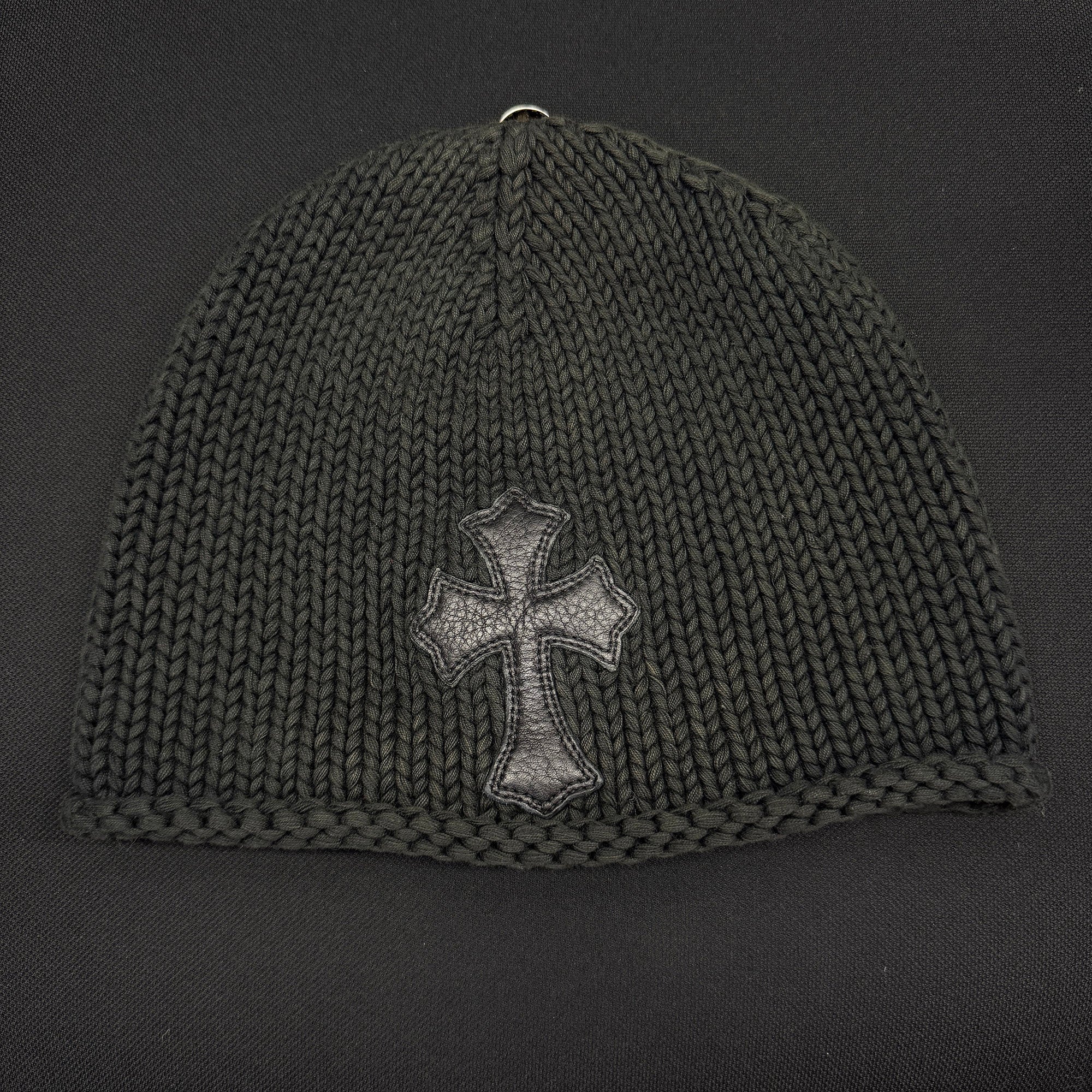 CHROME HEARTS 1 Cross Leather Patch Beanie クロムハーツ 1クロス レザーパッチ ビーニー