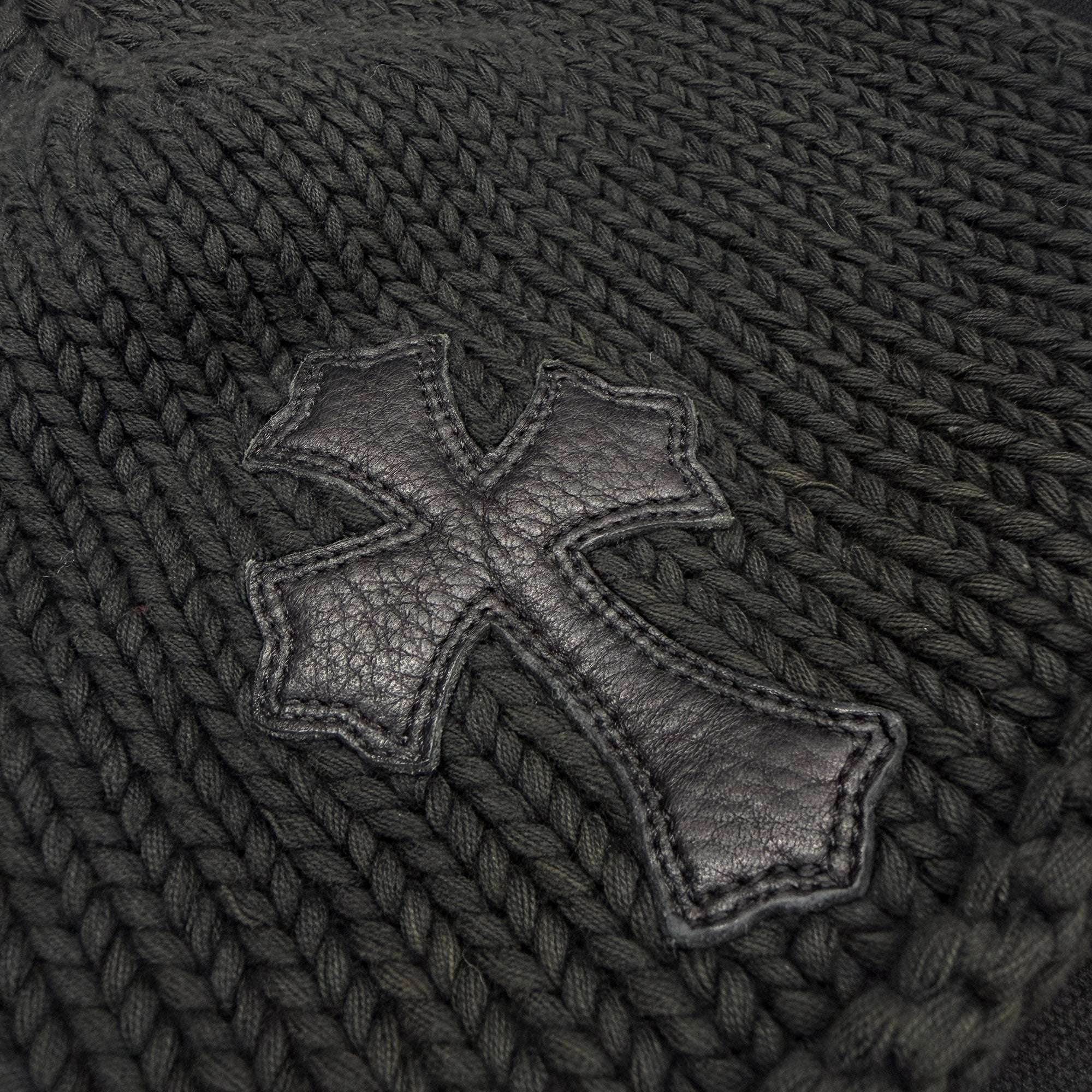 CHROME HEARTS 1 Cross Leather Patch Beanie クロムハーツ 1クロス レザーパッチ ビーニー