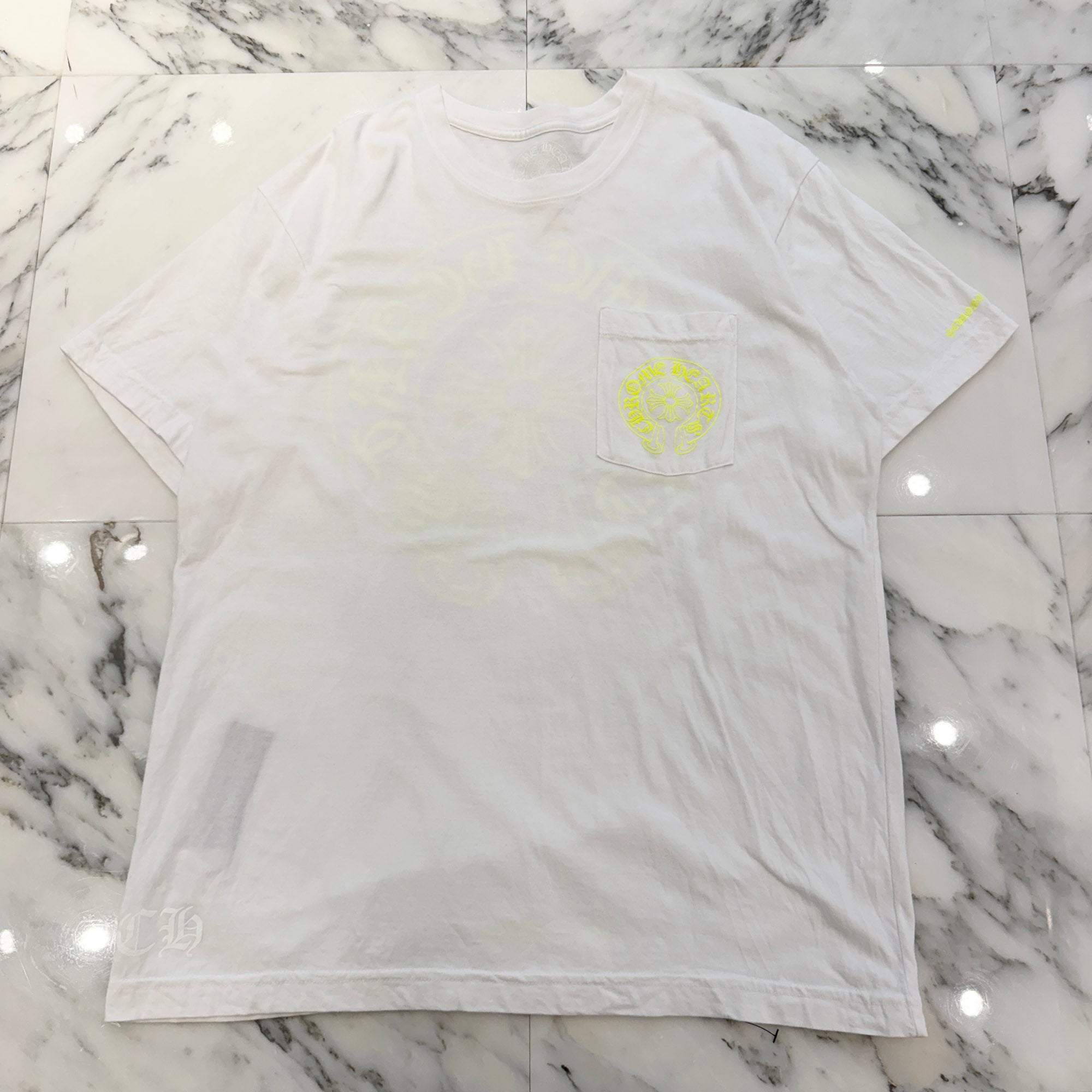 CHROME HEARTS Neon Yellow Horseshoe Tee Size L クロムハーツ ネオンイエロー ホースシュー Tシャツ サイズL