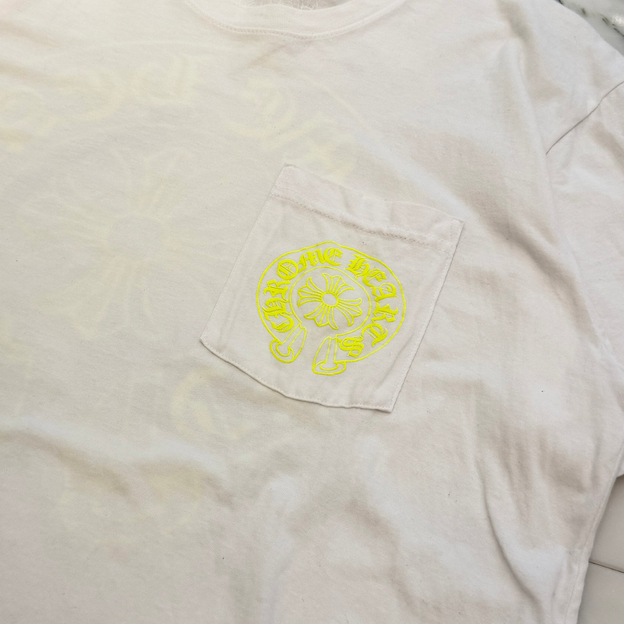 CHROME HEARTS Neon Yellow Horseshoe Tee Size L クロムハーツ ネオンイエロー ホースシュー Tシャツ サイズL