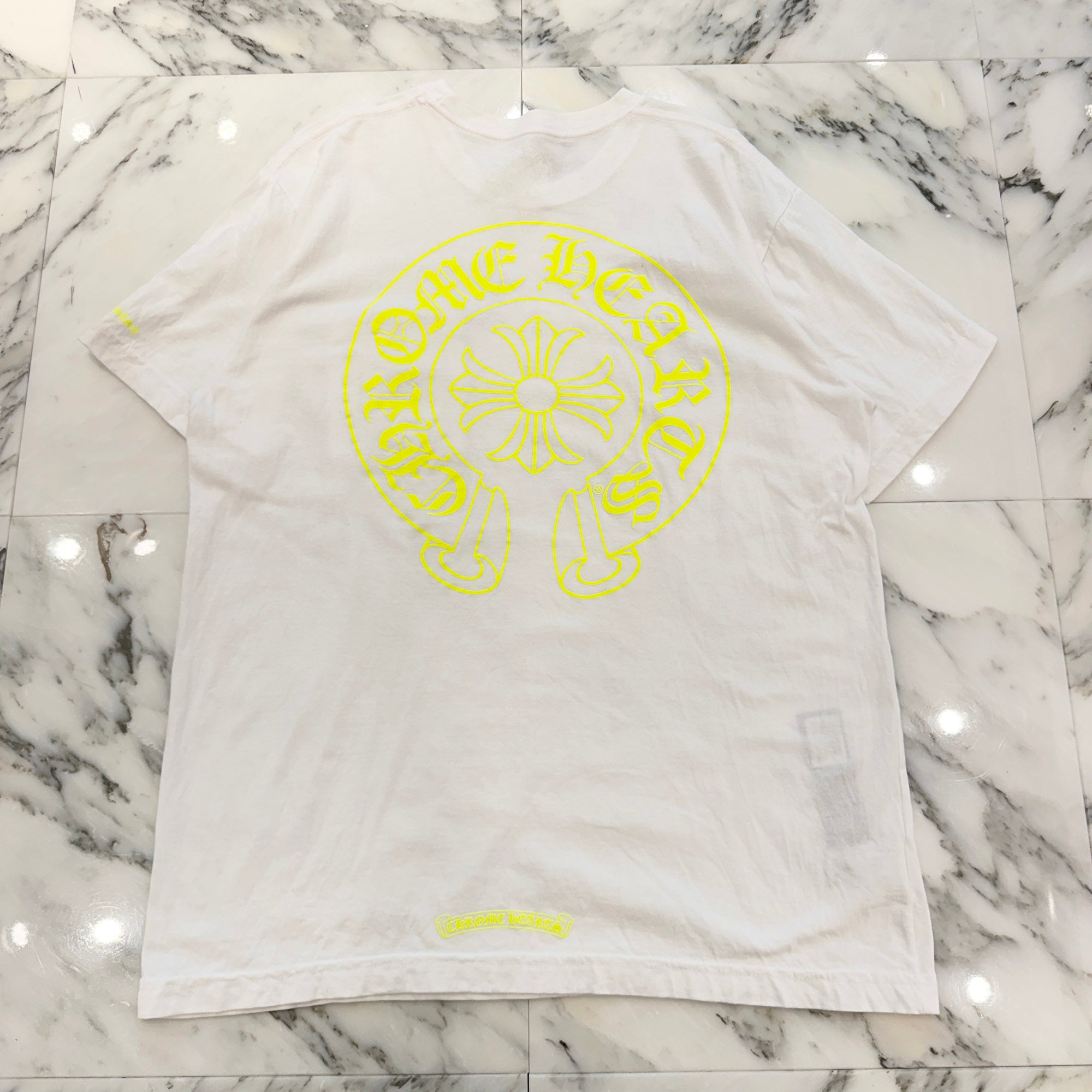 CHROME HEARTS Neon Yellow Horseshoe Tee Size L クロムハーツ ネオンイエロー ホースシュー Tシャツ サイズL