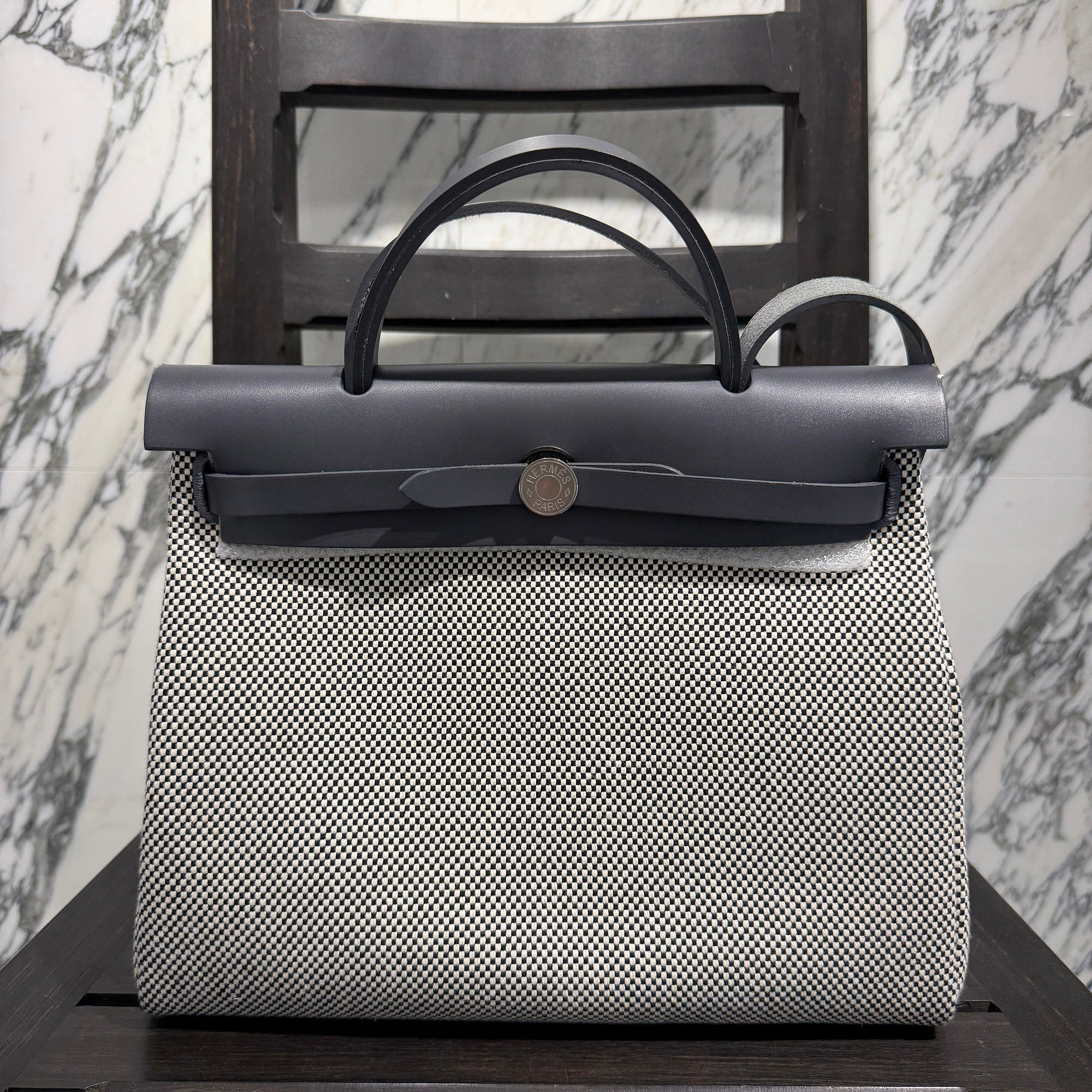 HERMES Herbag Zip 31 Hand Bag "Ecru/Ardoise" G刻印 エルメス エールバッグ・ジップ 31 "エクリュ/アルドワーズ" G刻印
