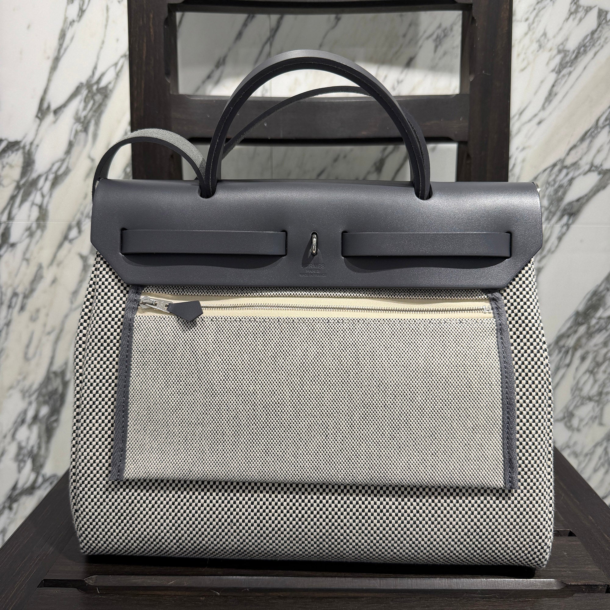 HERMES Herbag Zip 31 Hand Bag "Ecru/Ardoise" G刻印 エルメス エールバッグ・ジップ 31 "エクリュ/アルドワーズ" G刻印