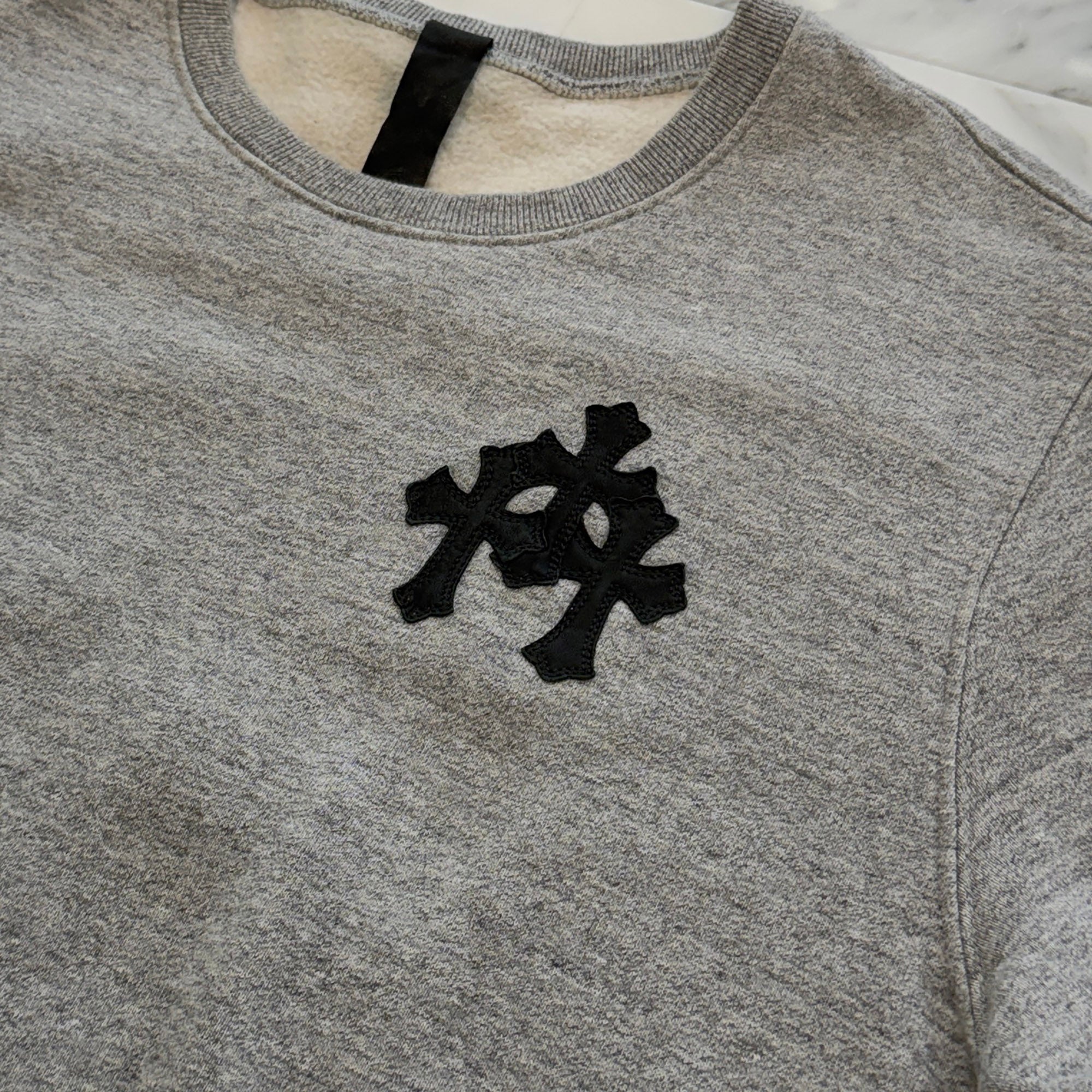 CHROME HEARTS Y NOT Cemetery Cross Leather Patch Pocket Sweat Tee Size XL クロムハーツ ワイノット セメタリークロス レザーパッチ ポケット スウェット Tシャツ サイズXL