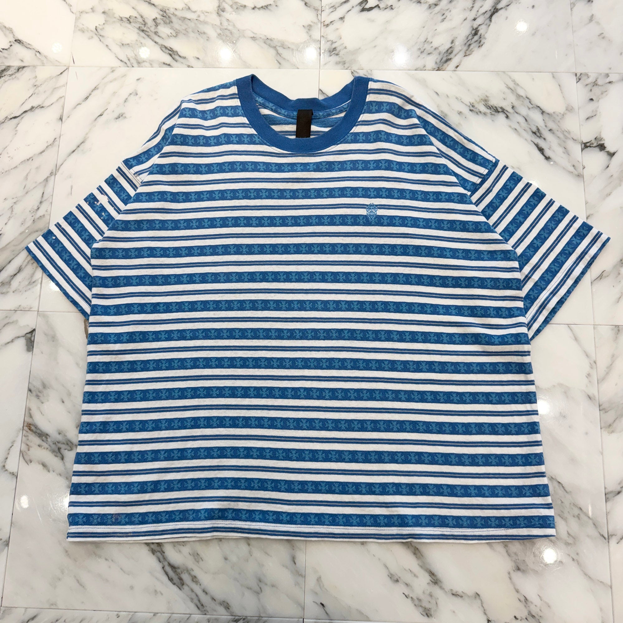 CHROME HEARTS Y NOT Vine Dagger Embroidery CH Plus Stripe Tee Size L クロムハーツ ワイノット ヴァインダガー刺繍 CHプラス ストライプ Tシャツ サイズL