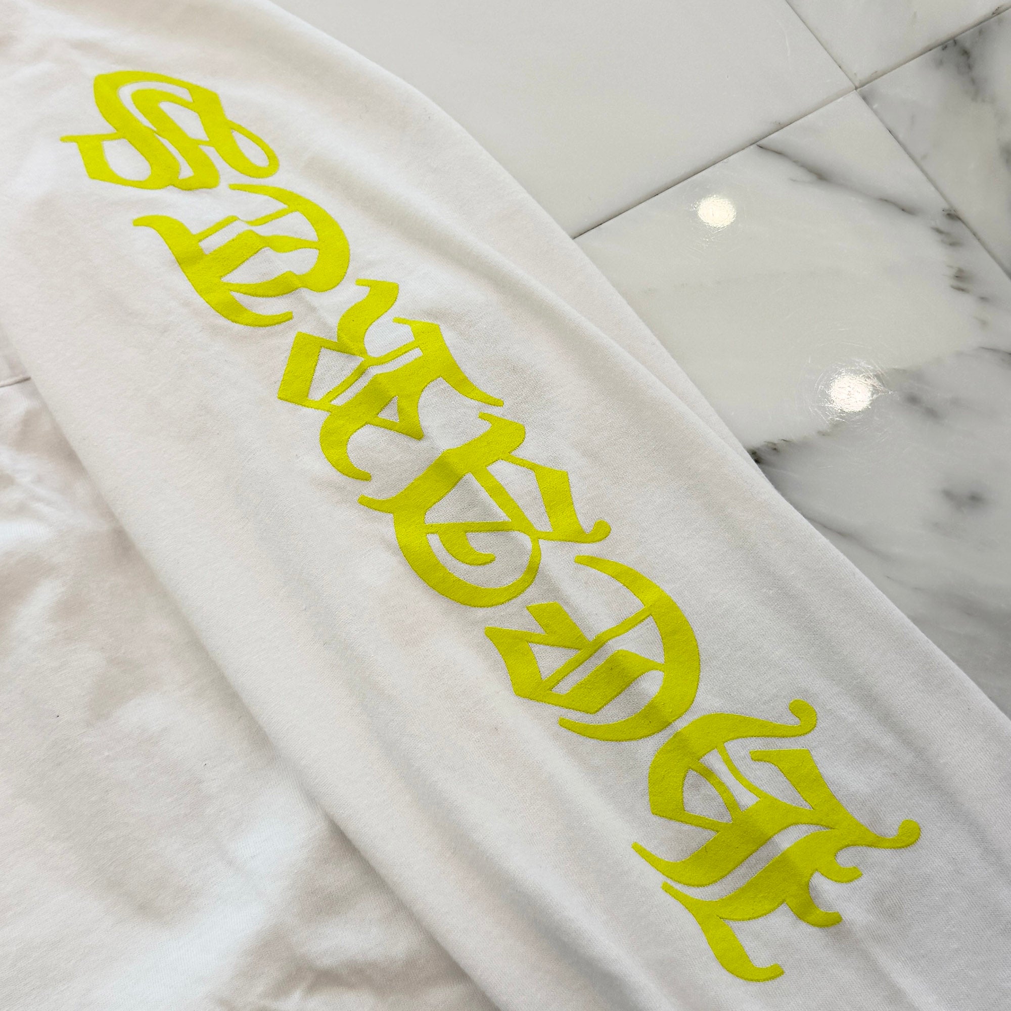 CHROME HEARTS Old English Neck Logo Neon Yellow Long Sleeve Tee Size M クロムハーツ オールドイングリッシュネックロゴネオンイエローロングスリーブTシャツ サイズM