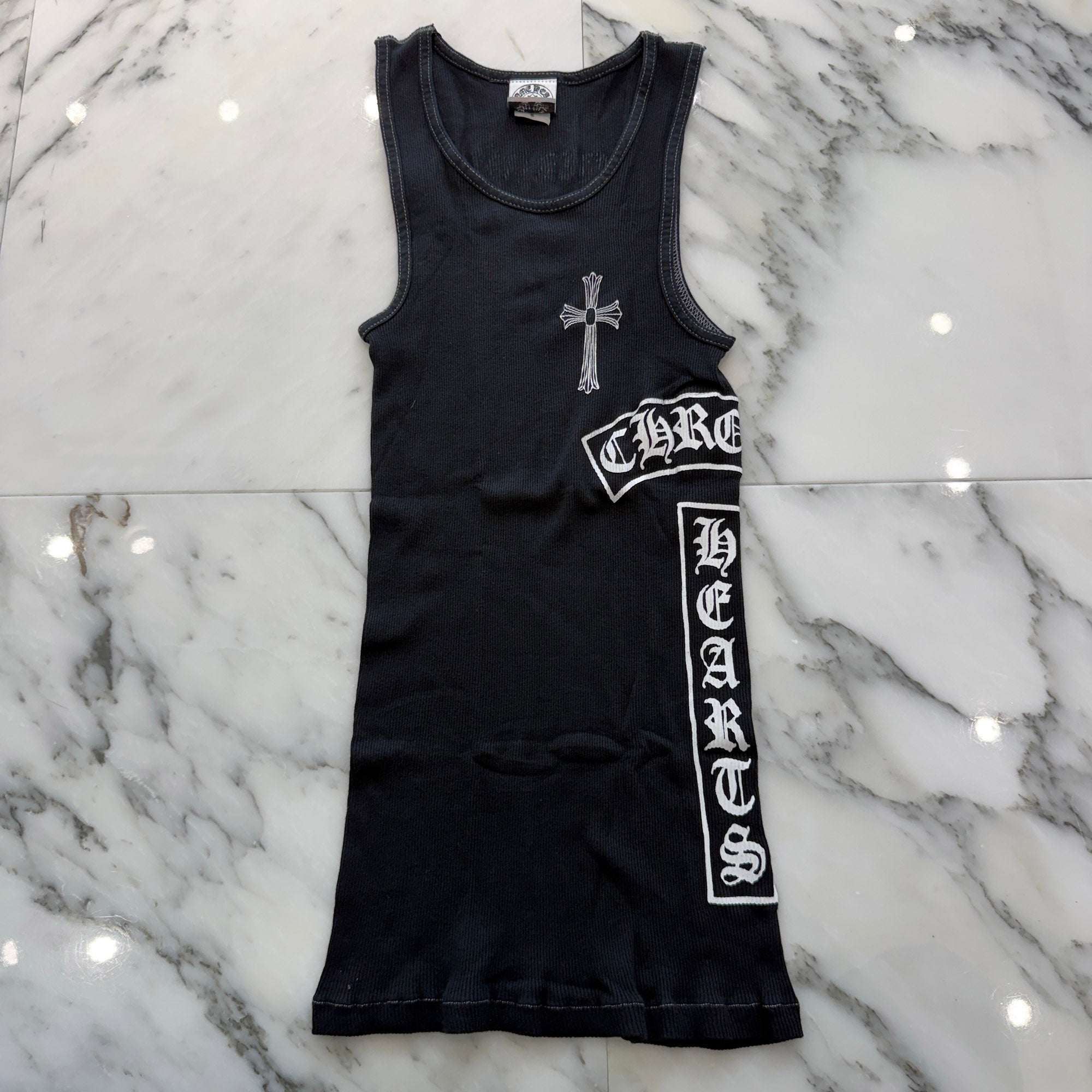 CHROME HEARTS CH Cross Side Vertical Logo Fuck You Tank Top Size S クロムハーツ CHクロス サイド ヴァーティカルロゴ ファックユー タンクトップ サイズS