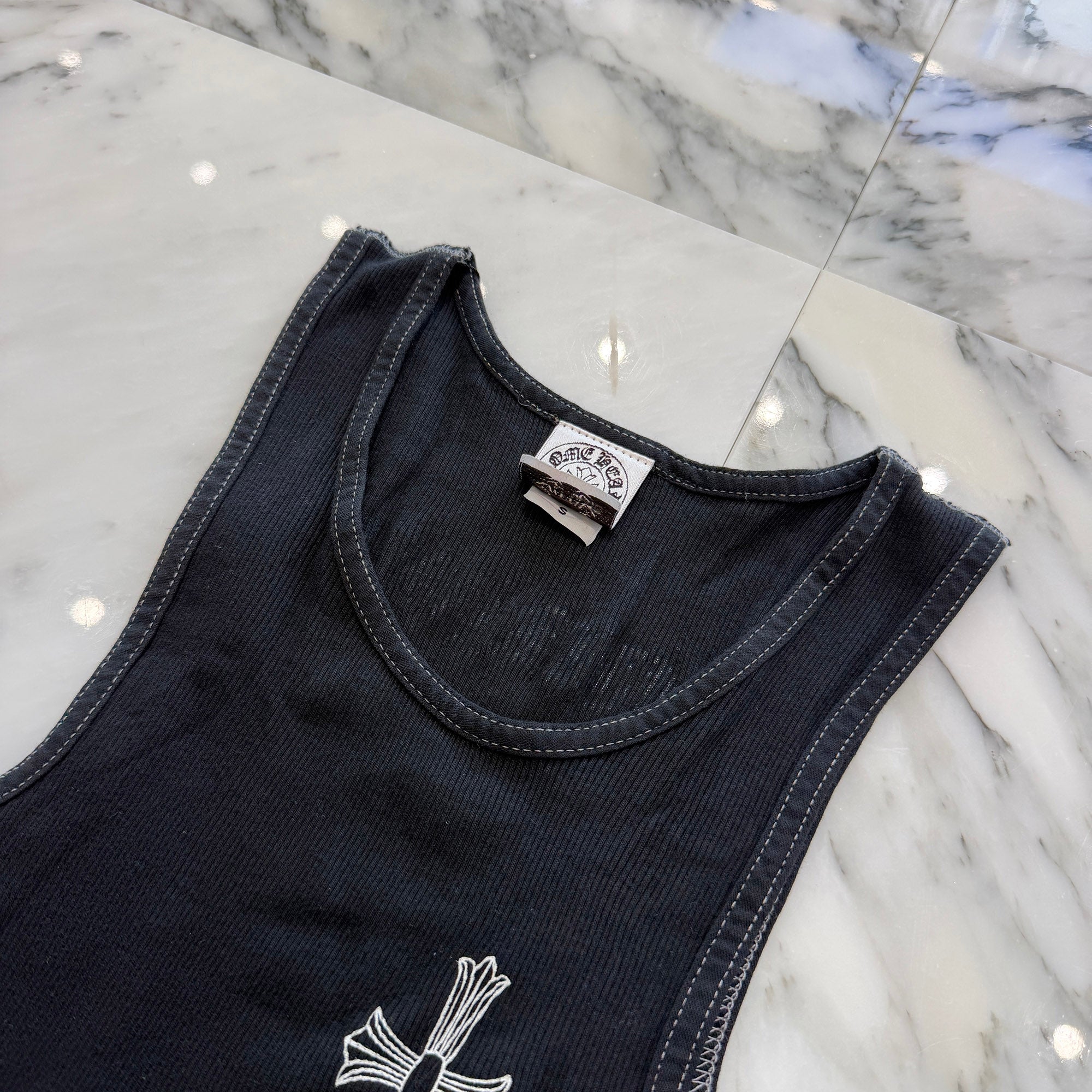 CHROME HEARTS CH Cross Side Vertical Logo Fuck You Tank Top Size S クロムハーツ CHクロス サイド ヴァーティカルロゴ ファックユー タンクトップ サイズS