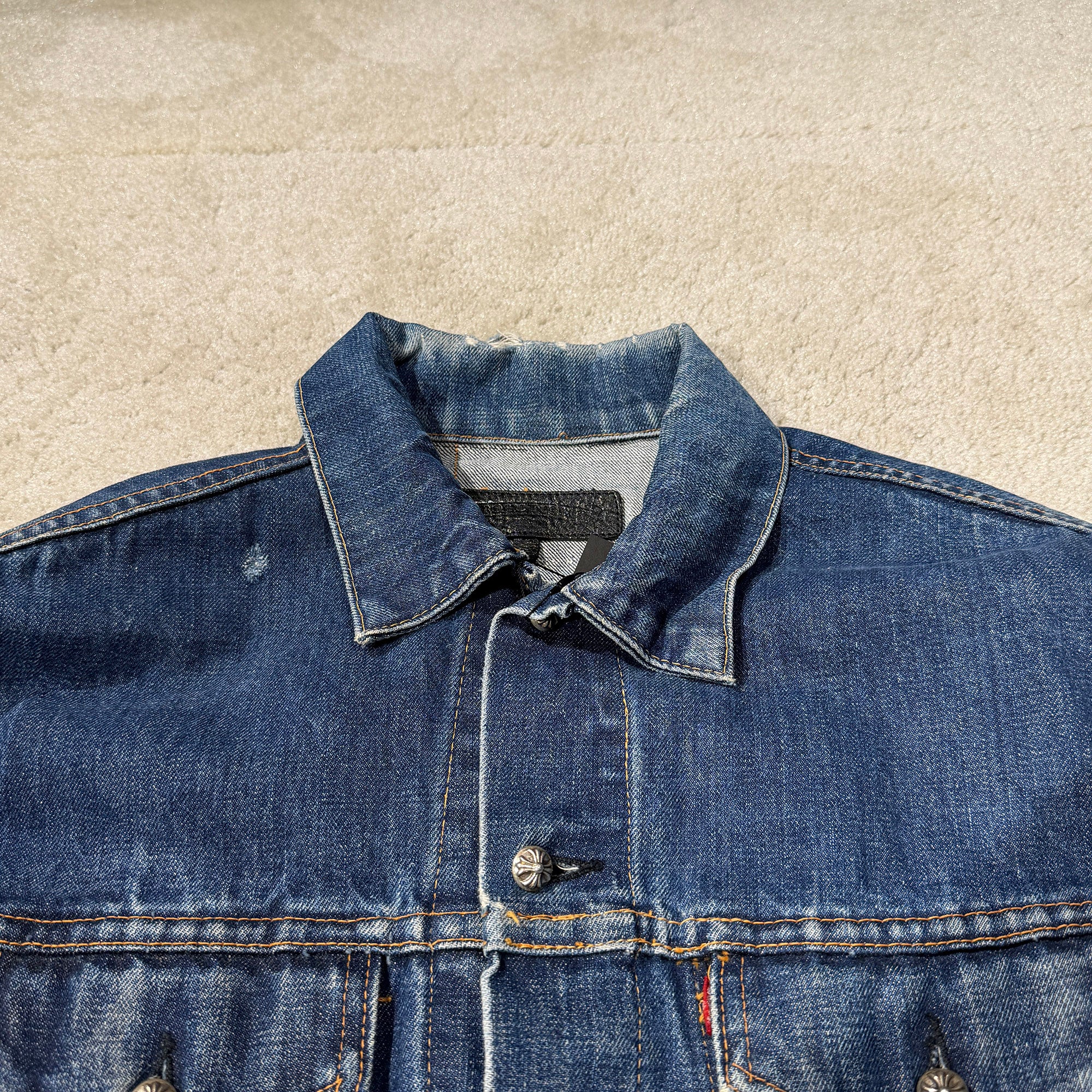 CHROME HEARTS × Levi's Body VNTG Cross Ball Denim Jacket Size S クロムハーツ × リーバイスボディ ヴィンテージ クロスボール デニムジャケット サイズS