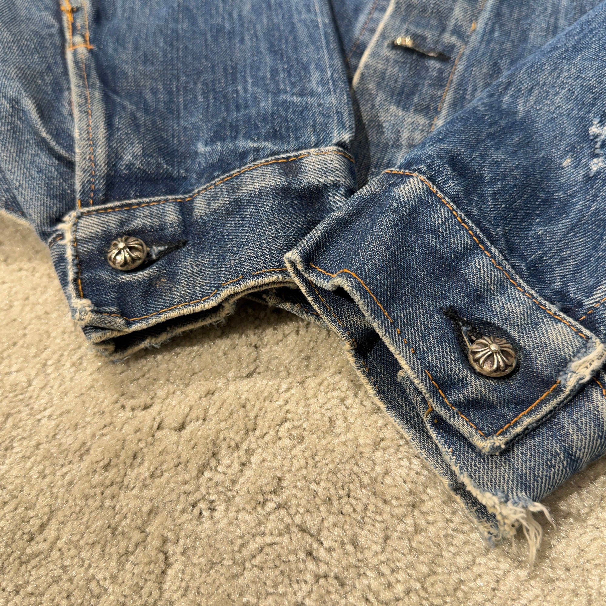 CHROME HEARTS × Levi's Body VNTG Cross Ball Denim Jacket Size S クロムハーツ × リーバイスボディ ヴィンテージ クロスボール デニムジャケット サイズS