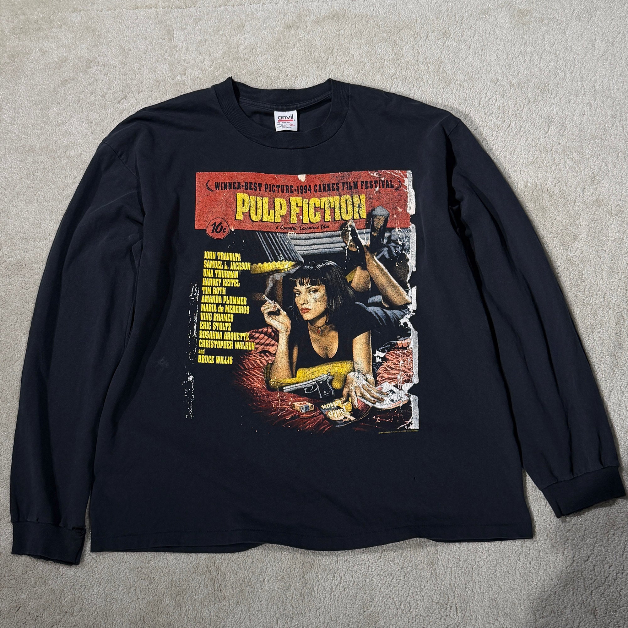 Vintage 90's "Pulp Fiction" anvil L/S Tee Size XL ヴィンテージ 90's "パルプ フィクション" アンヴィル社製 ロングスリーブTシャツ サイズXL