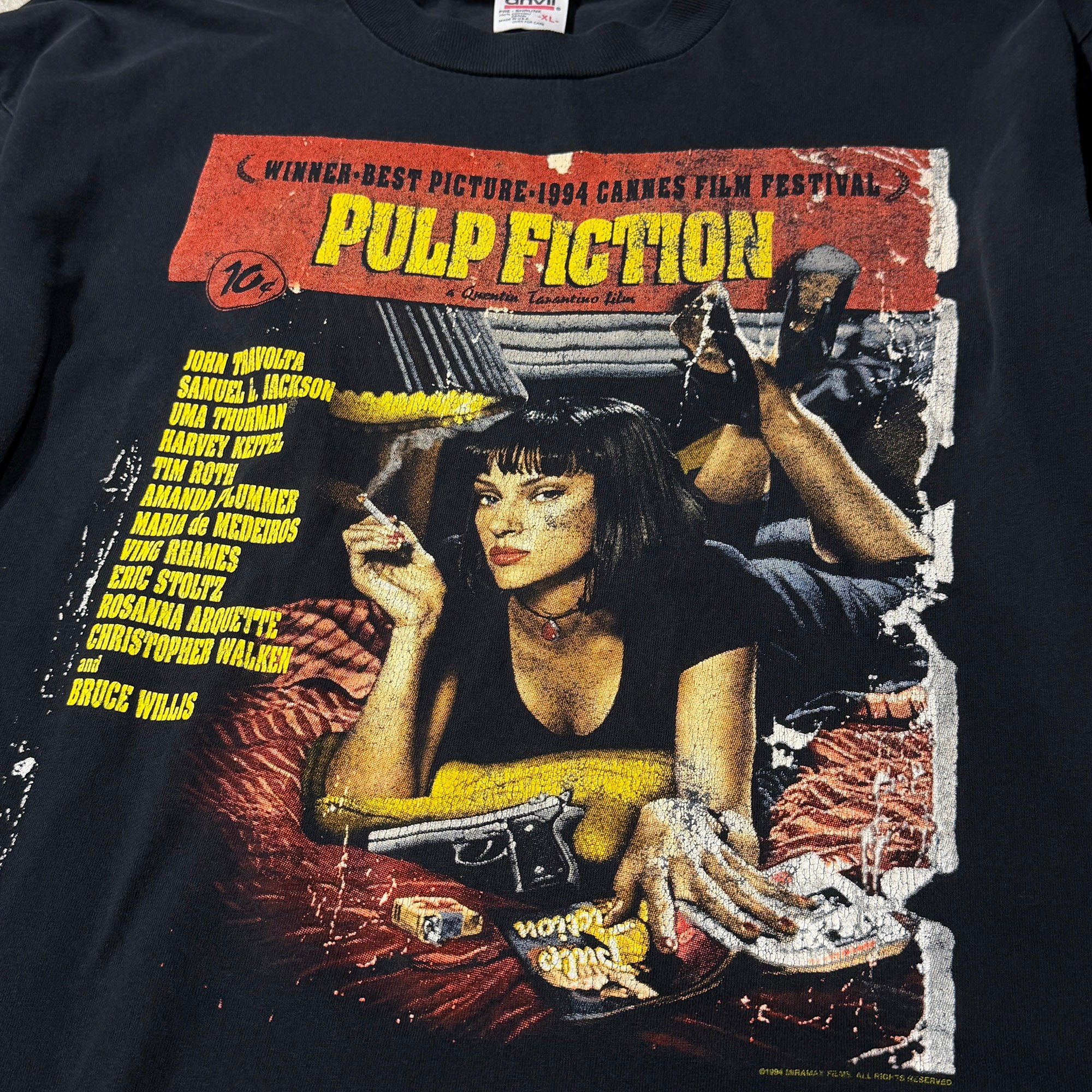 Vintage 90's "Pulp Fiction" anvil L/S Tee Size XL ヴィンテージ 90's "パルプ フィクション" アンヴィル社製 ロングスリーブTシャツ サイズXL