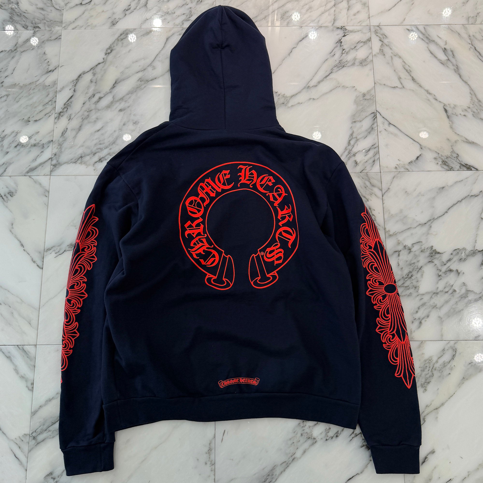 CHROME HEARTS 2025SS Floral Cross Horseshoe Pullover Hoodie Size M クロムハーツ フローラルクロス ホースシュー プルオーバーフーディーサイズM