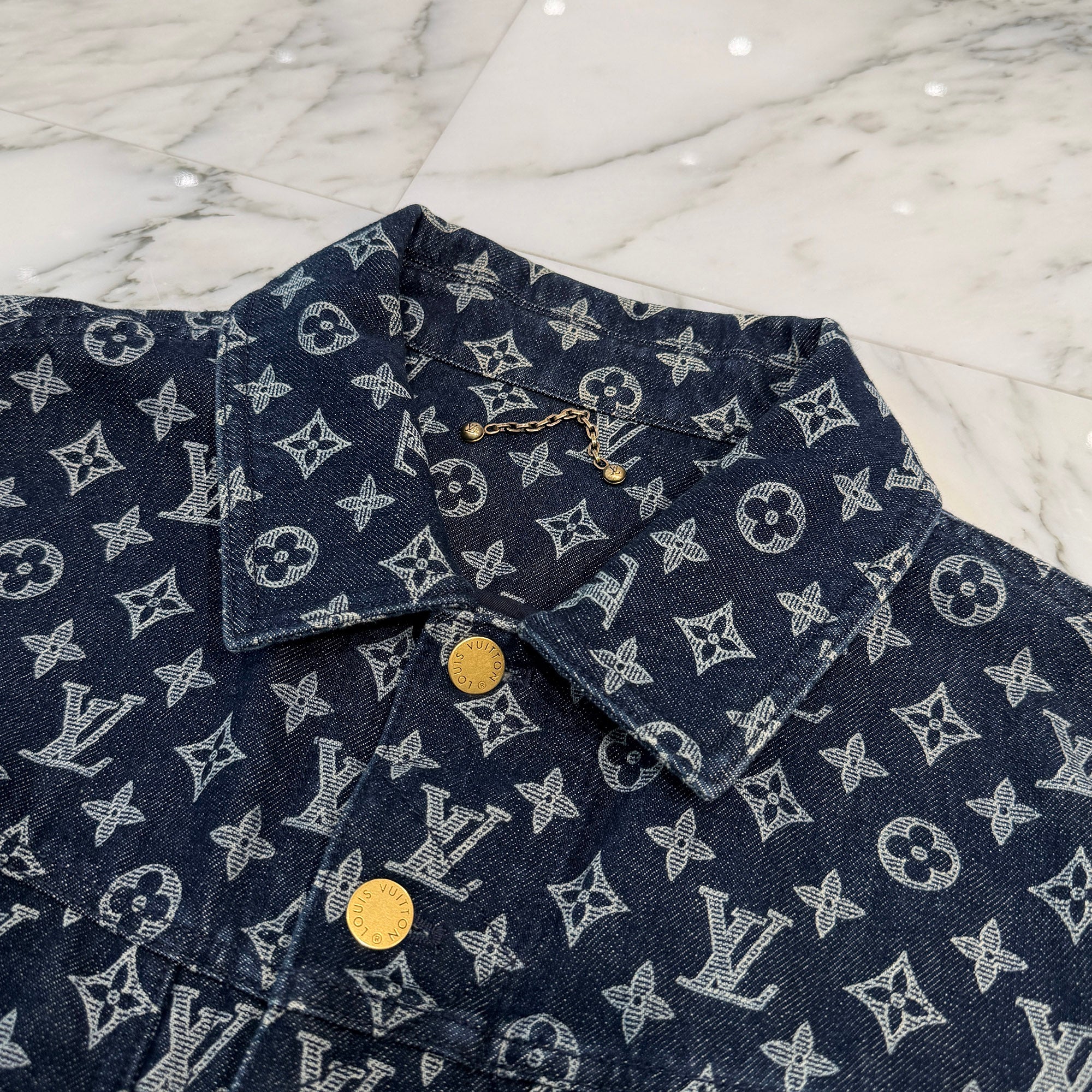 LOUIS VUITTON 2018AW Monogram Denim Jacket Size 50 ルイヴィトン モノグラム デニムジャケット サイズ50