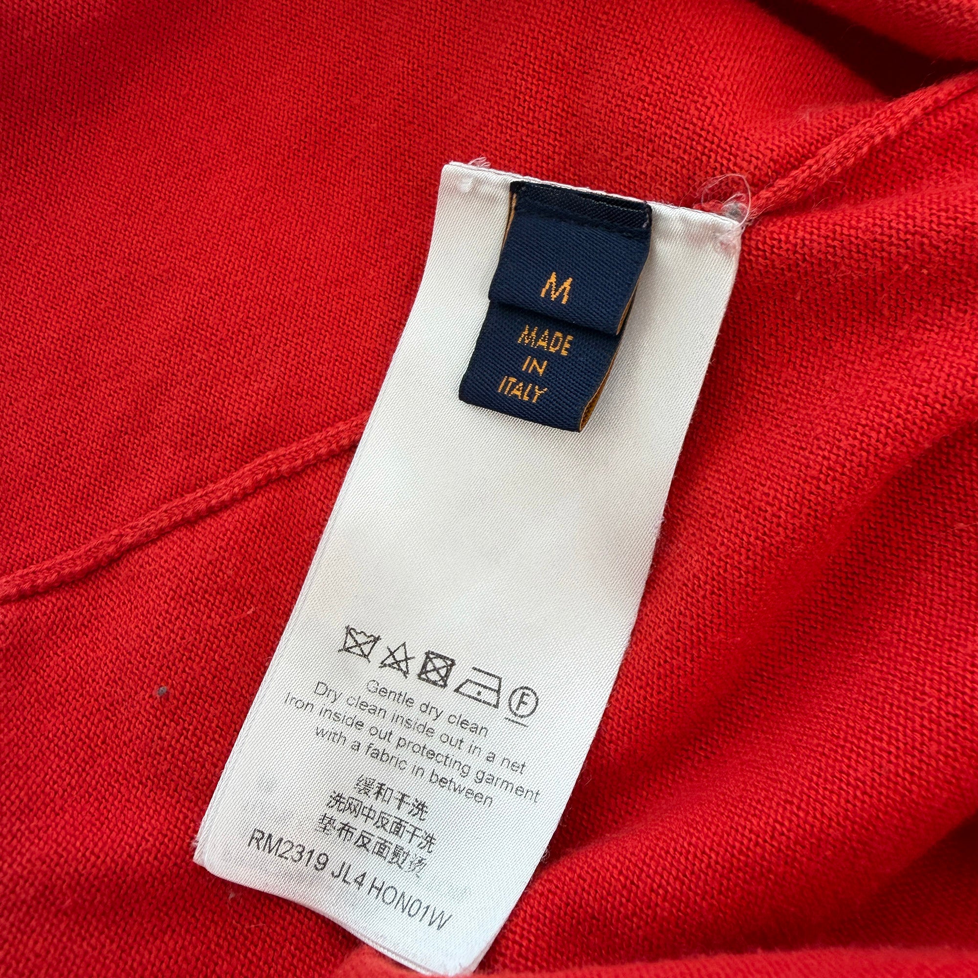 LOUIS VUITTON 2023SS Logo Design Knit Tee HON01W Size M ルイヴィトン ロゴデザイン ニットTシャツ サイズM