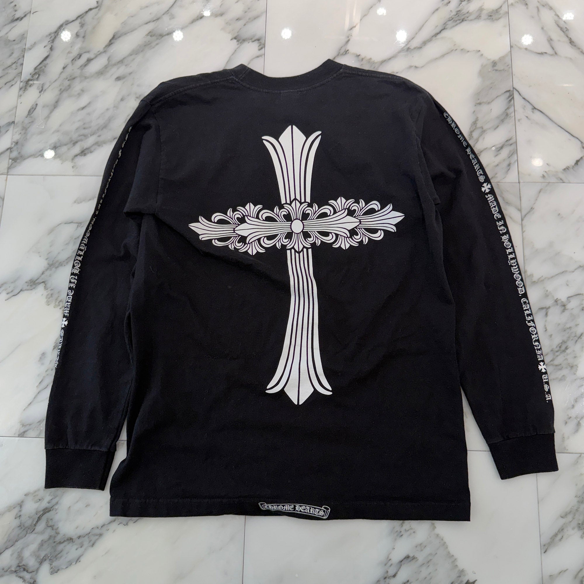 CHROME HEARTS Back Large Floral Cross Long Sleeve Tee Size M クロムハーツ バック ラージフローラルクロス  ロングスリーブＴシャツ サイズＭ
