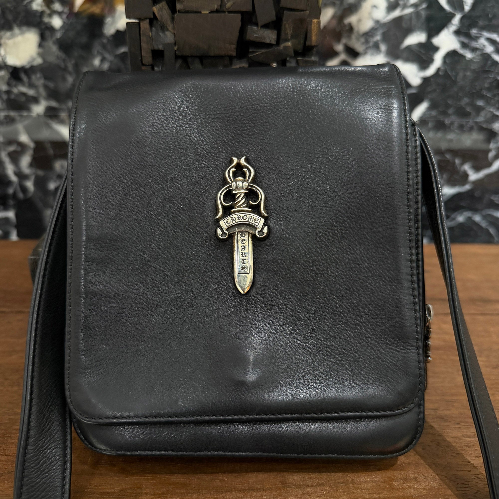 CHROME HEARTS MILO Large Dagger Leather Shoulder Bag クロムハーツ マイロ ラージダガー レザーショルダーバッグ
