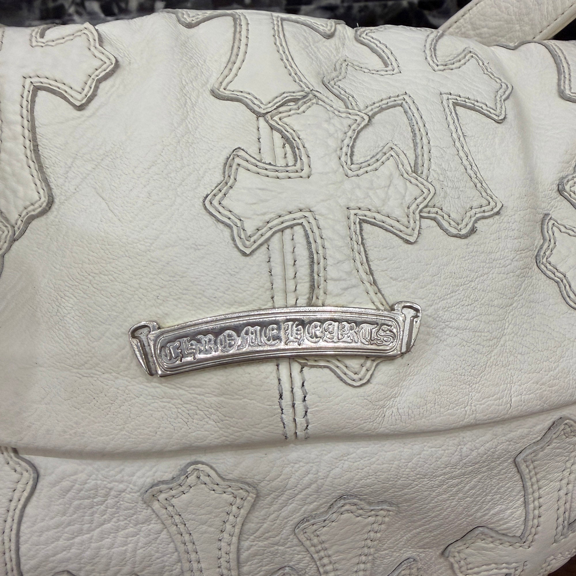 CHROME HEARTS Cemetery Cross Patch SNAT PACK Leather Shoulder Bag クロムハーツ セメタリークロスパッチ スナットパック レザー ショルダーバッグ