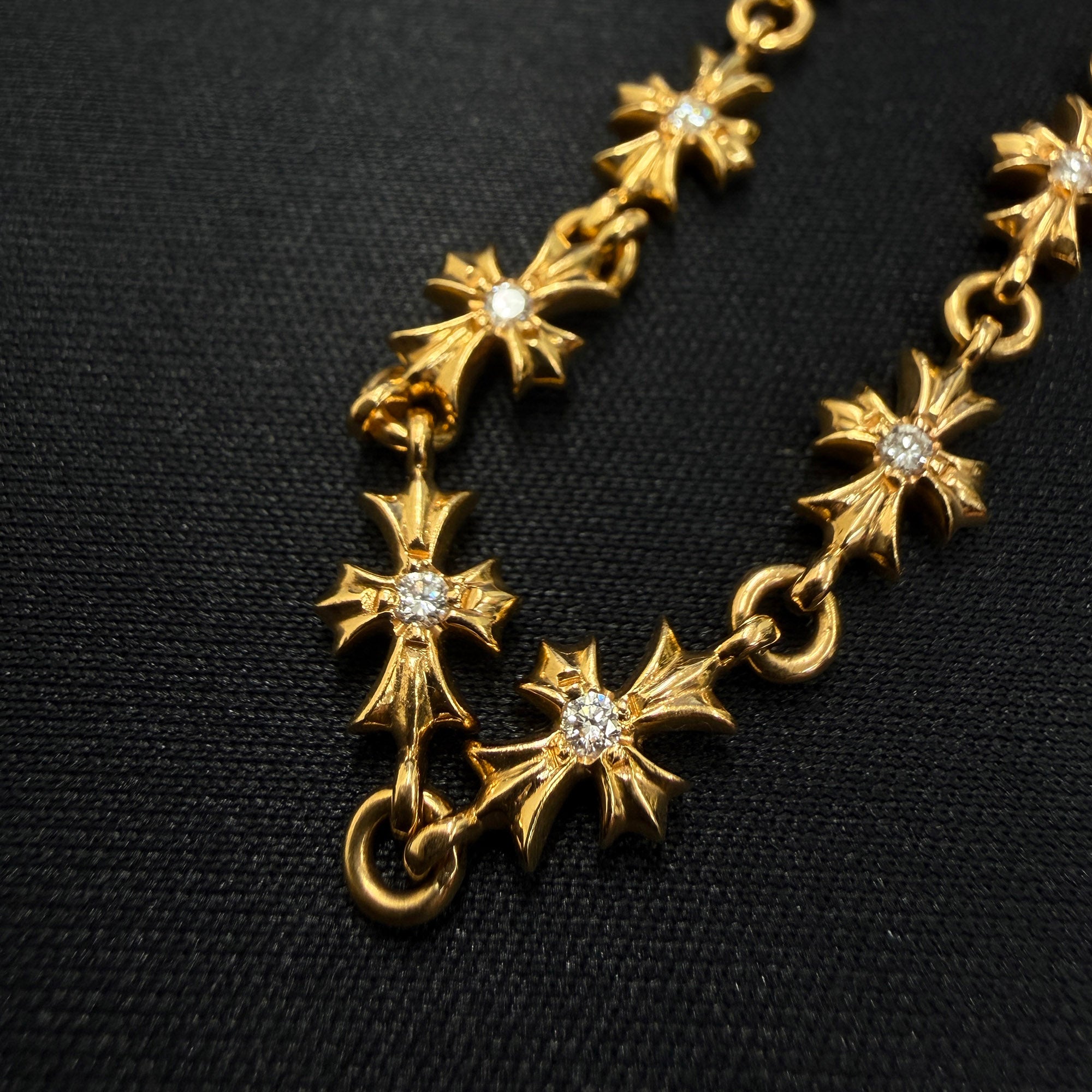 CHROME HEARTS 22K Tiny E CH Plus Diamond Bracelet 11 LINK クロムハーツ 22K タイニーE CHプラス ダイヤモンド ブレスレット 11リンク