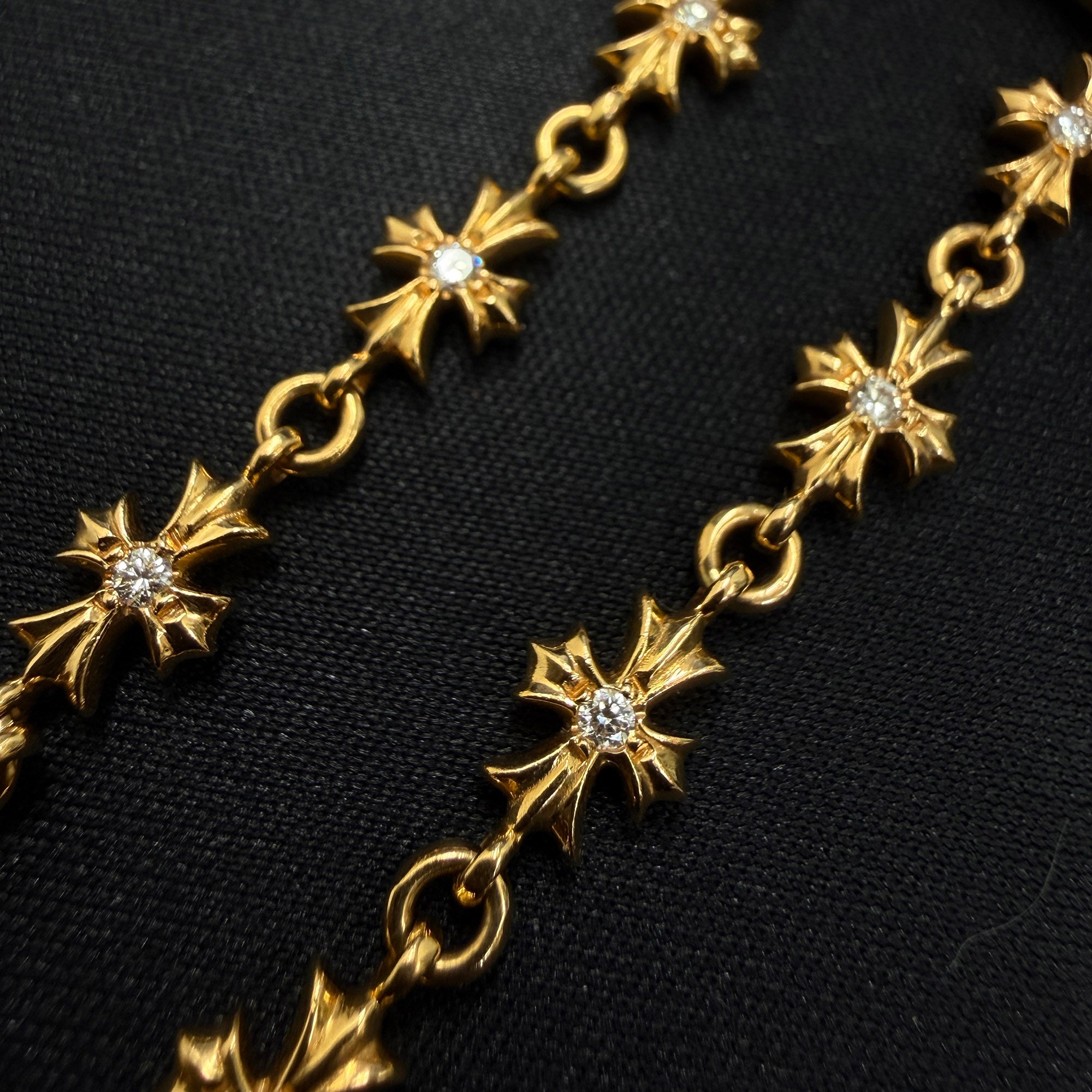 CHROME HEARTS 22K Tiny E CH Plus Diamond Bracelet 11 LINK クロムハーツ 22K タイニーE CHプラス ダイヤモンド ブレスレット 11リンク