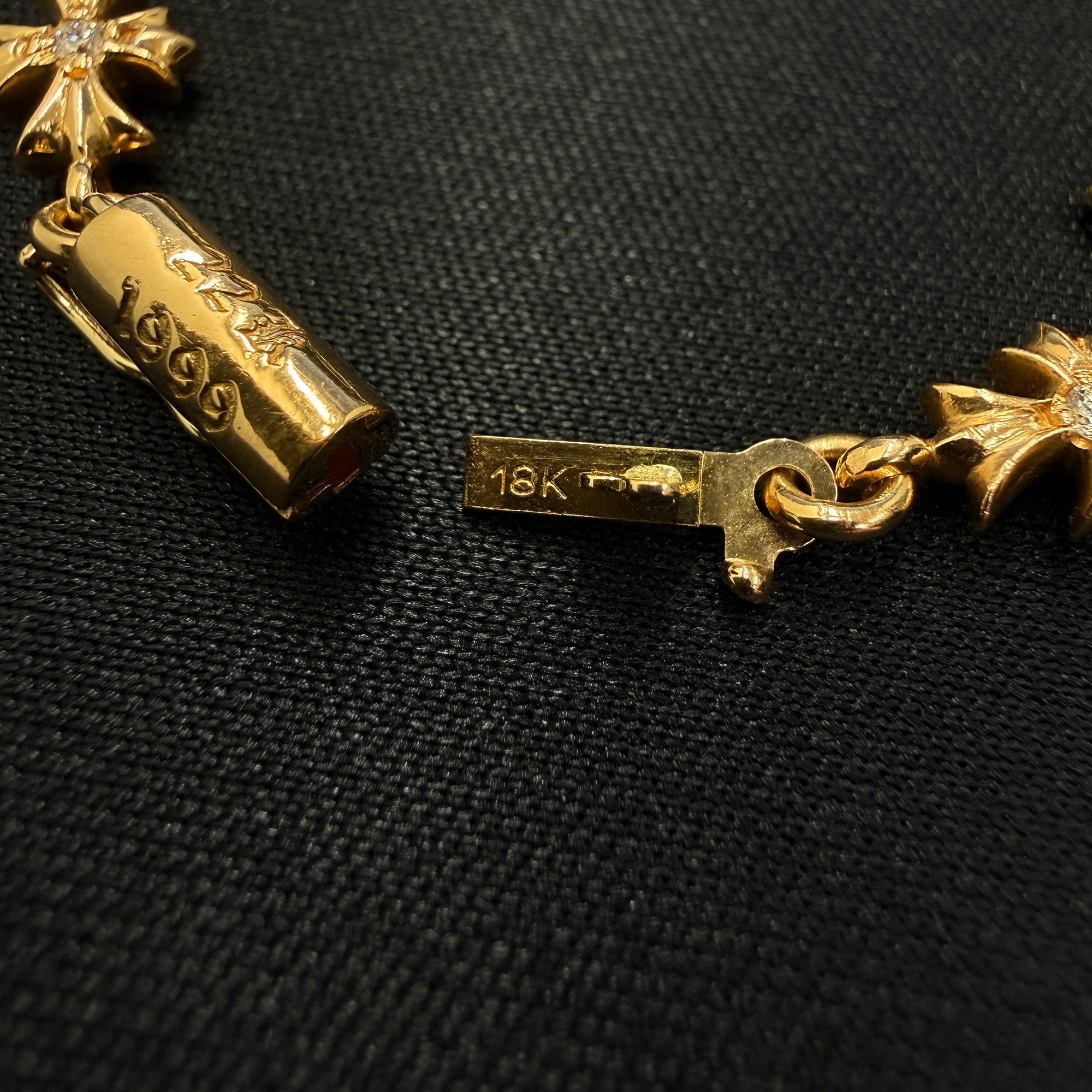 CHROME HEARTS 22K Tiny E CH Plus Diamond Bracelet 11 LINK クロムハーツ 22K タイニーE CHプラス ダイヤモンド ブレスレット 11リンク