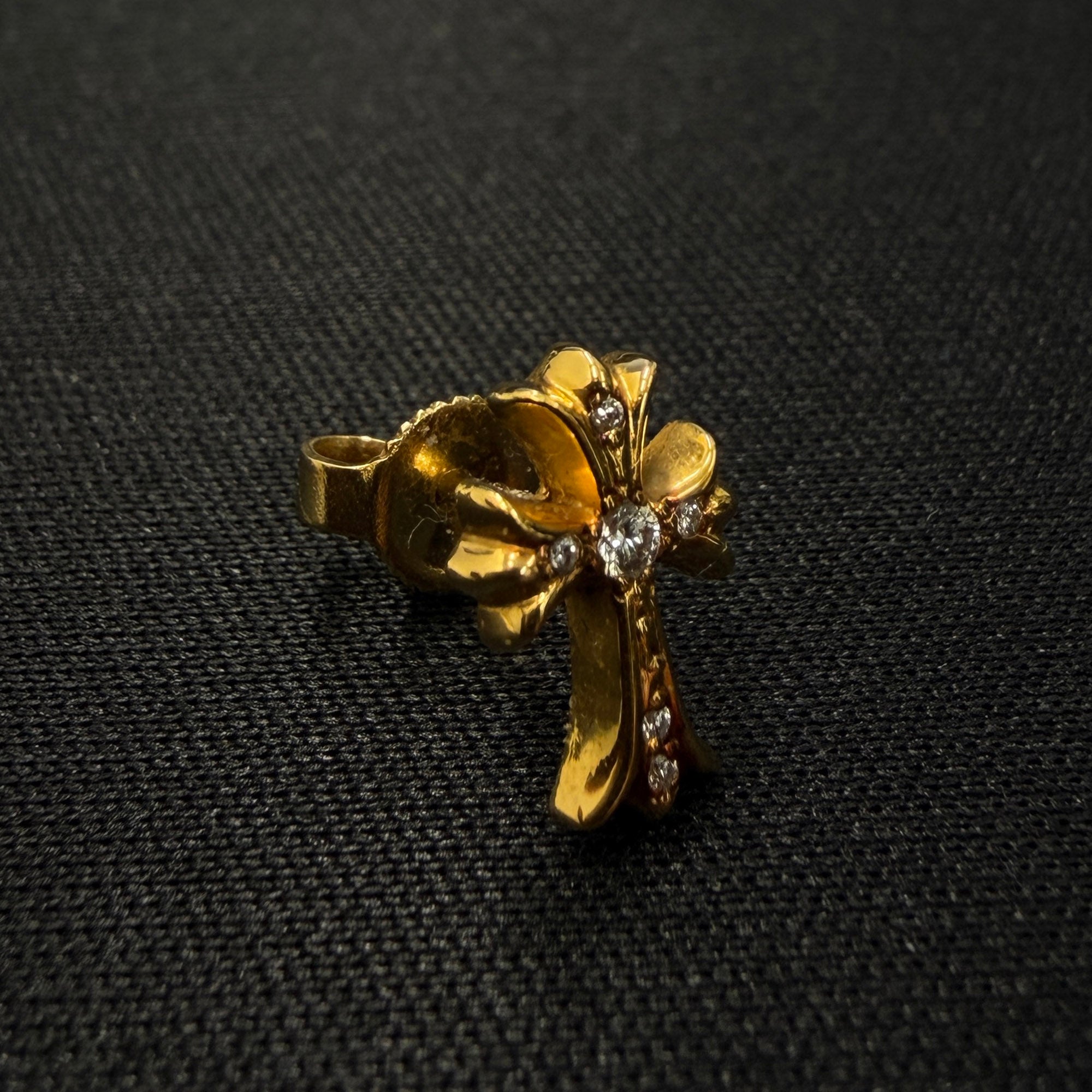 CHROME HEARTS 22K Stack CH Cross Stud Earring Pave Diamond クロムハーツ 22K スタックCHクロス スタッズ イヤリング パヴェダイヤモンド ピアス