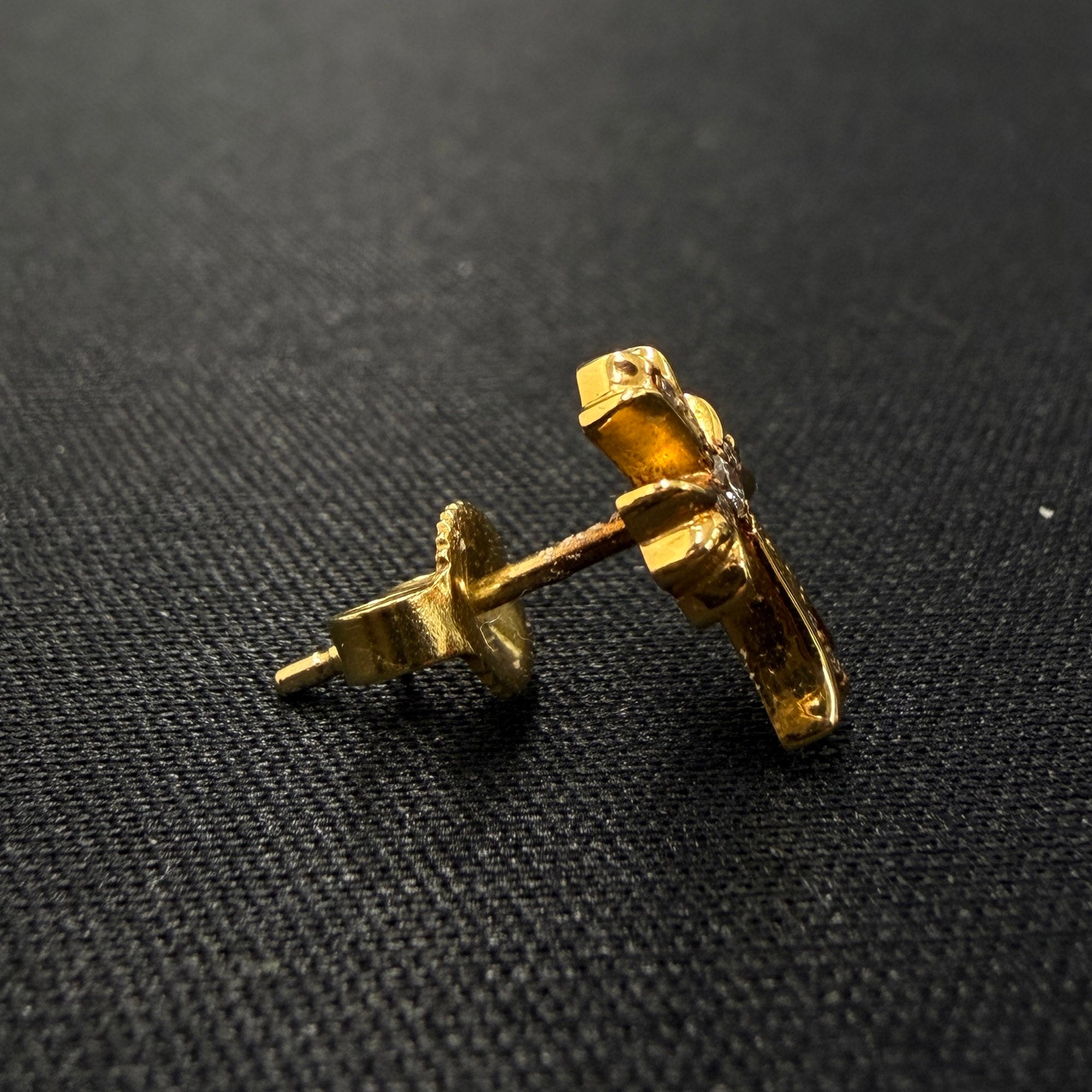CHROME HEARTS 22K Stack CH Cross Stud Earring Pave Diamond クロムハーツ 22K スタックCHクロス スタッズ イヤリング パヴェダイヤモンド ピアス