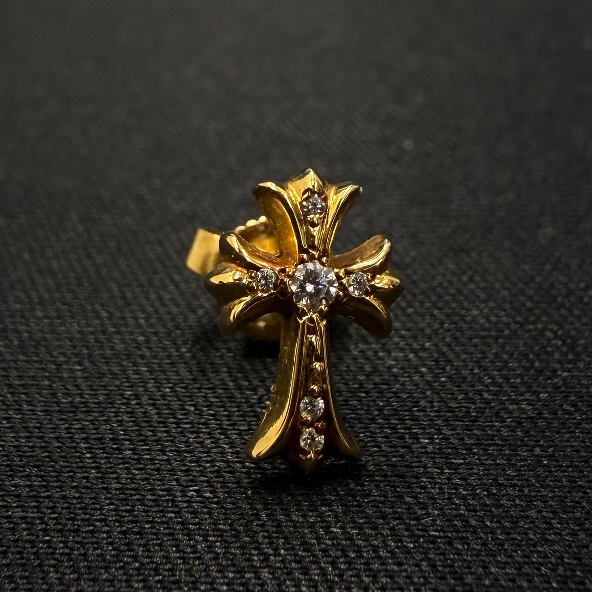 CHROME HEARTS 22K Stack CH Cross Stud Earring Pave Diamond クロムハーツ 22K スタックCHクロス スタッズ イヤリング パヴェダイヤモンド ピアス