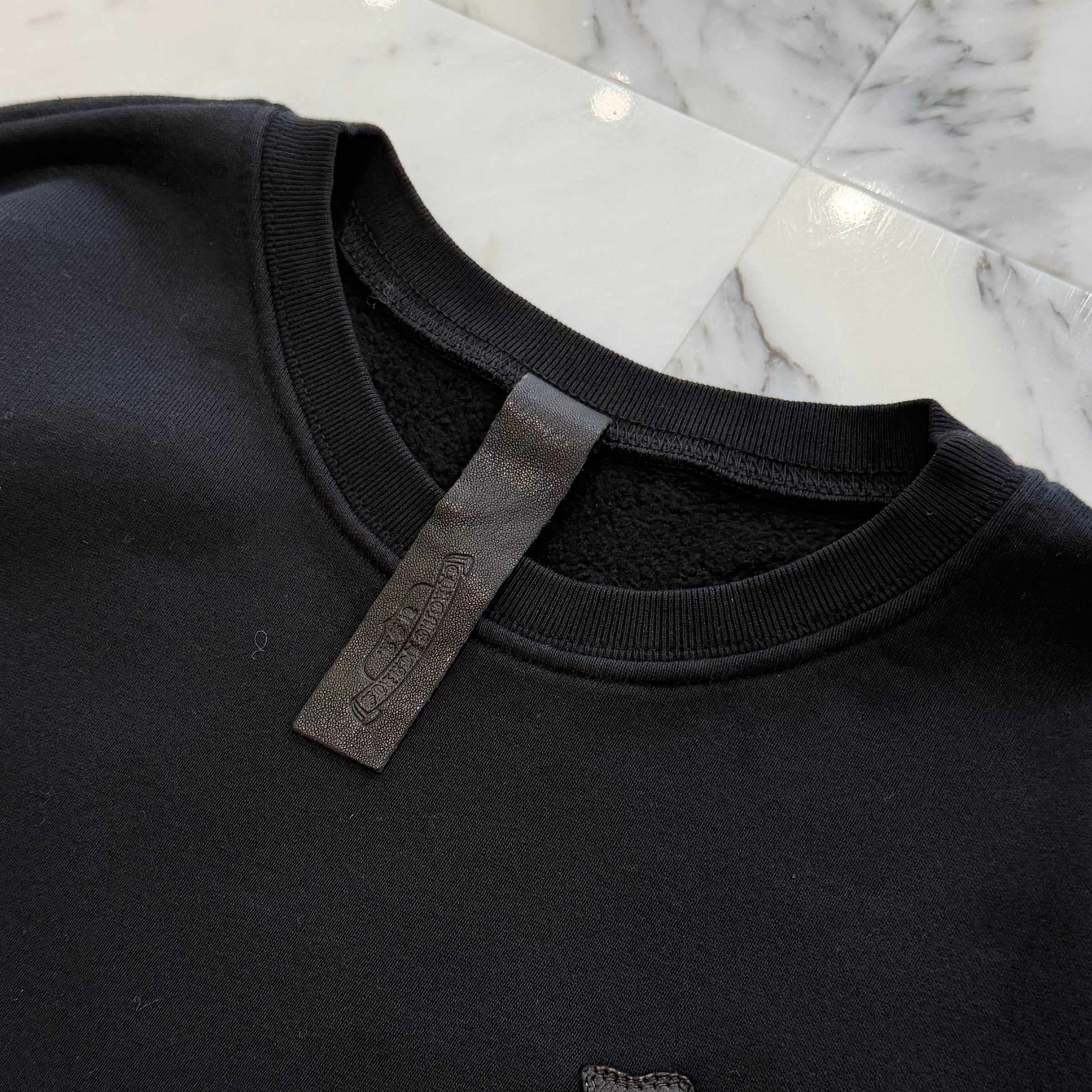 CHROME HEARTS Y NOT Multi Leather Cross Patch Sweatshirt Size S クロムハーツ ワイノット マルチレザークロスパッチ スウェットシャツ サイズS
