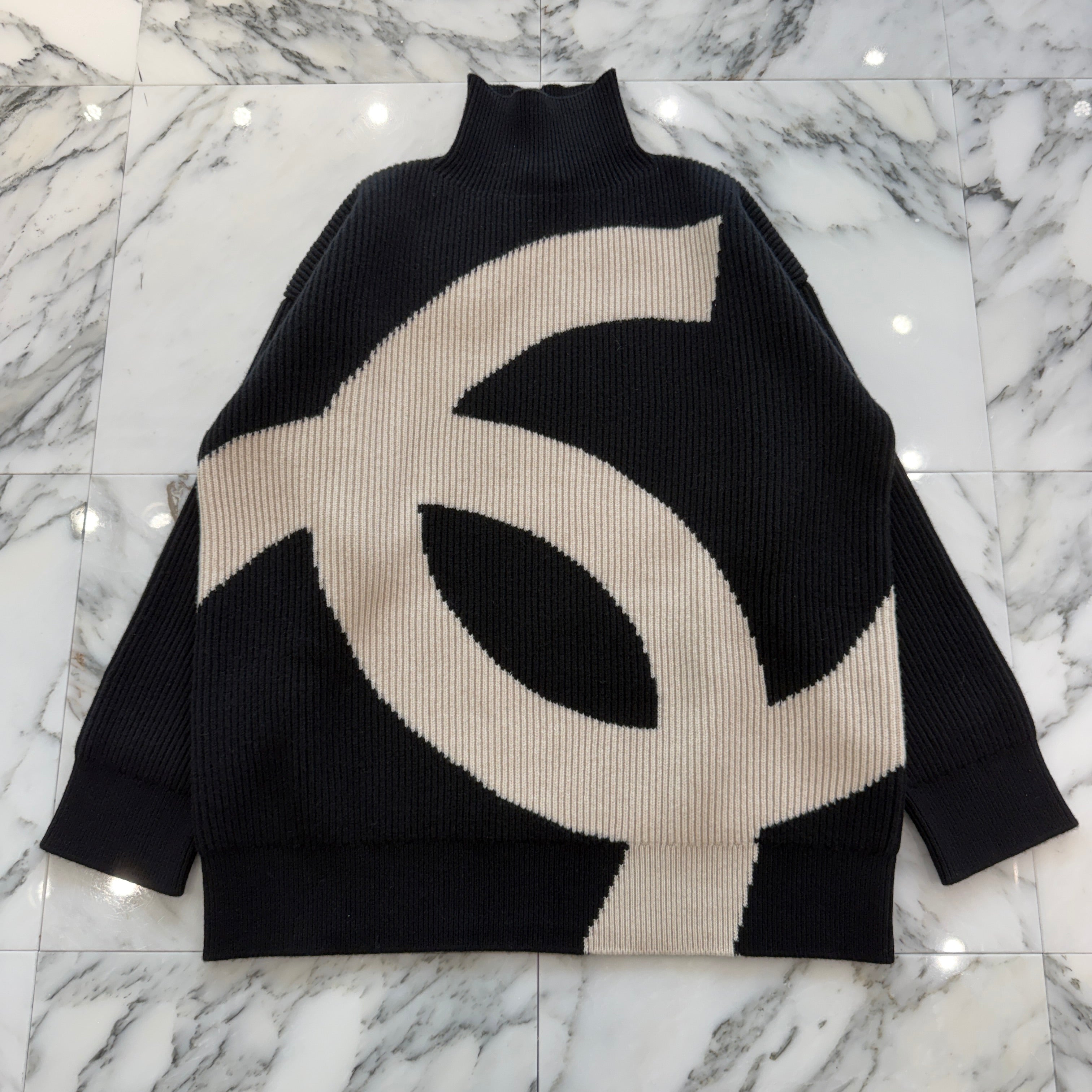 CHANEL 2026AW Coco Neige Ribbed Knit Sweater P82950 K11979 U9585 Size 42 シャネル ココ ネージュ リブニットセーター サイズ42