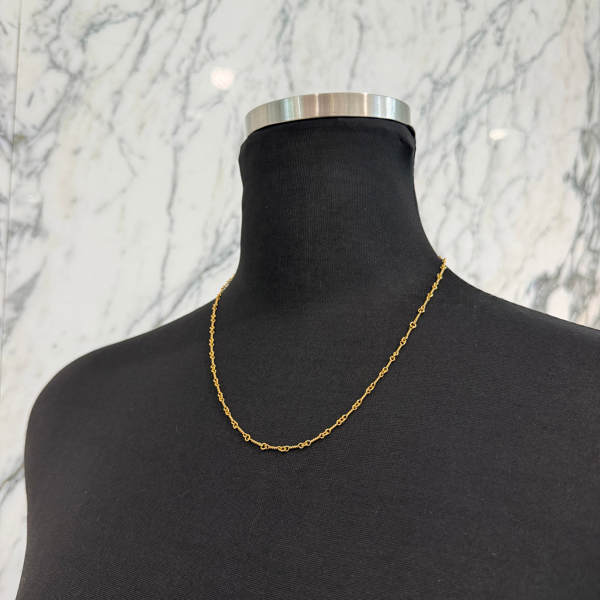 CHROME HEARTS 22K Twist Chain Necklace Size 18 Inch クロムハーツ 22K ツイストチェーン ネックレス サイズ 18インチ