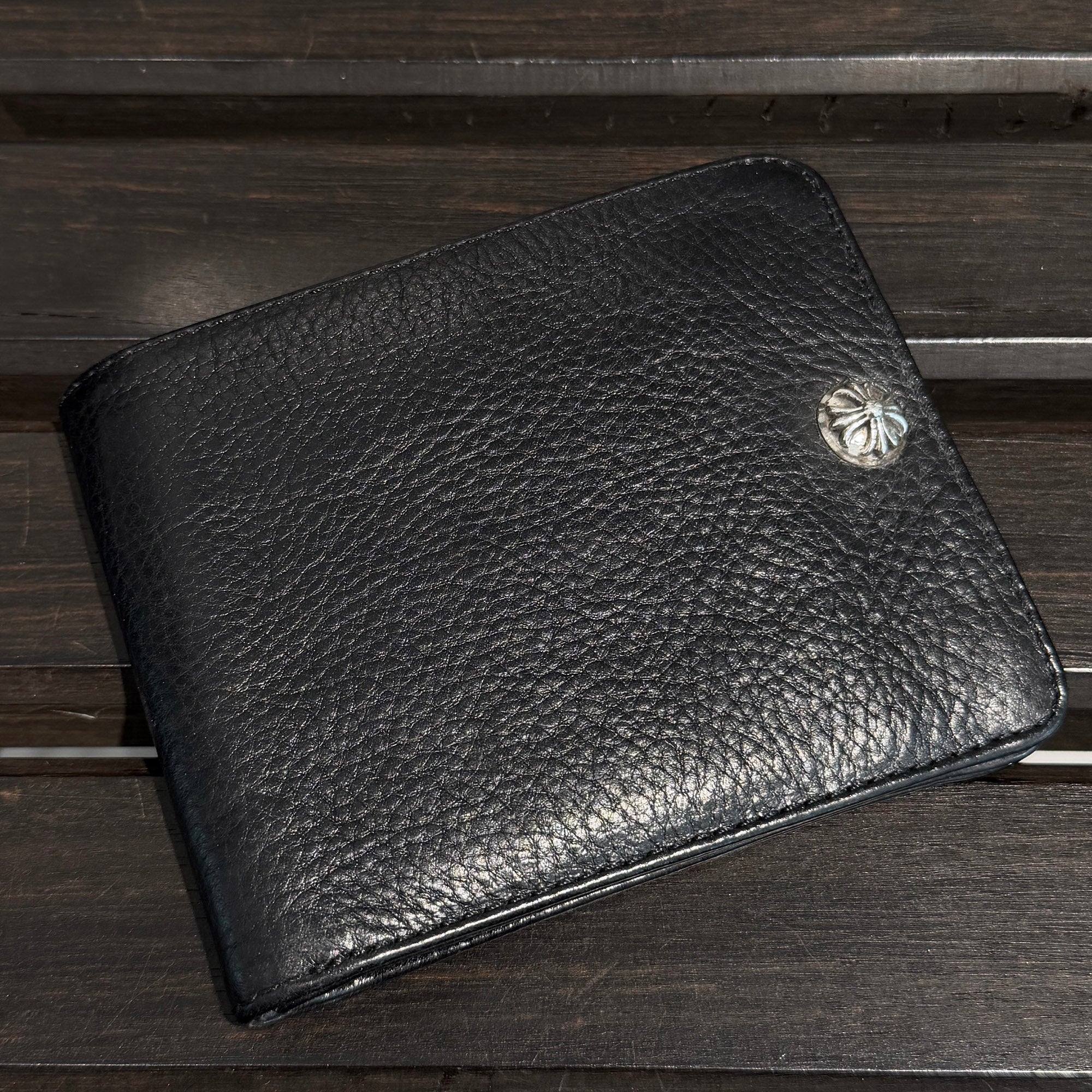 CHROME HEARTS 1SNAP Cross Ball Button Leather Wallet クロムハーツ 1スナップ クロスボールボタン レザーウォレット