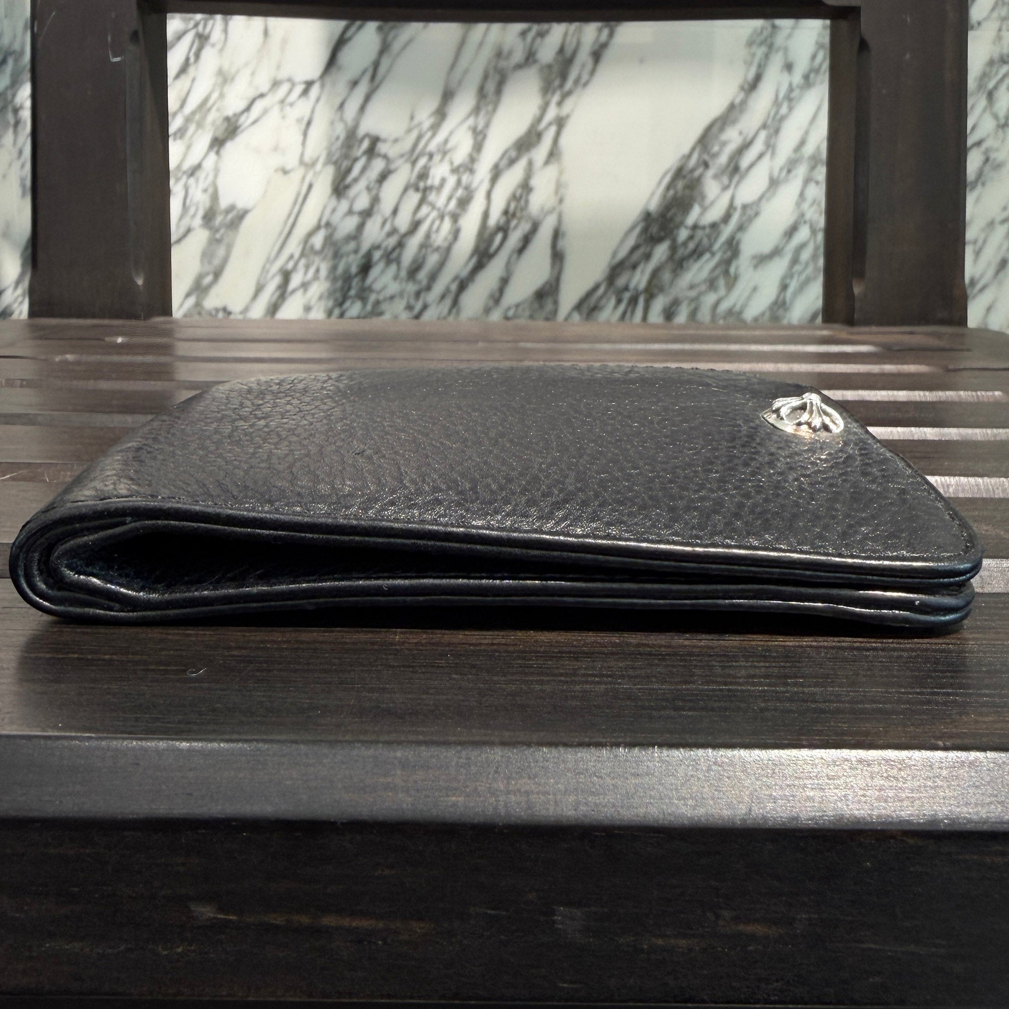 CHROME HEARTS 1SNAP Cross Ball Button Leather Wallet クロムハーツ 1スナップ クロスボールボタン レザーウォレット