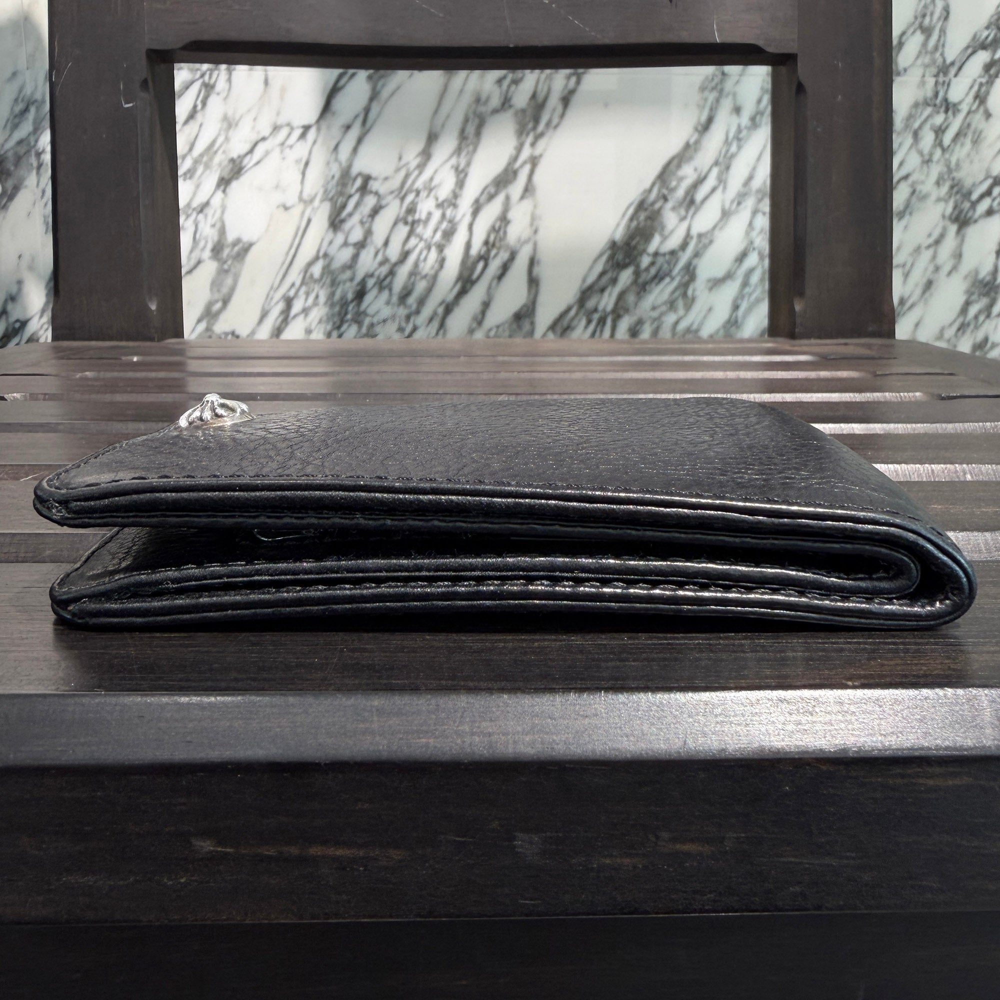 CHROME HEARTS 1SNAP Cross Ball Button Leather Wallet クロムハーツ 1スナップ クロスボールボタン レザーウォレット