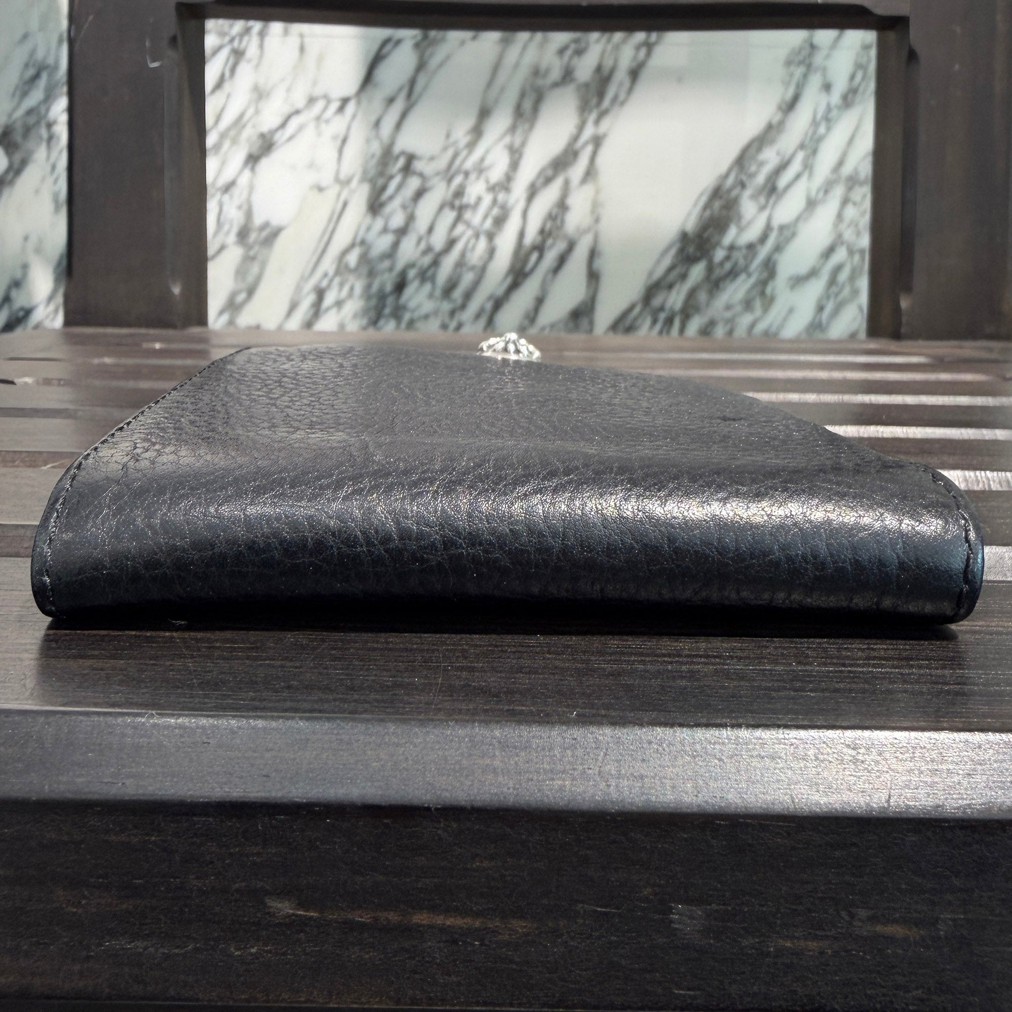 CHROME HEARTS 1SNAP Cross Ball Button Leather Wallet クロムハーツ 1スナップ クロスボールボタン レザーウォレット