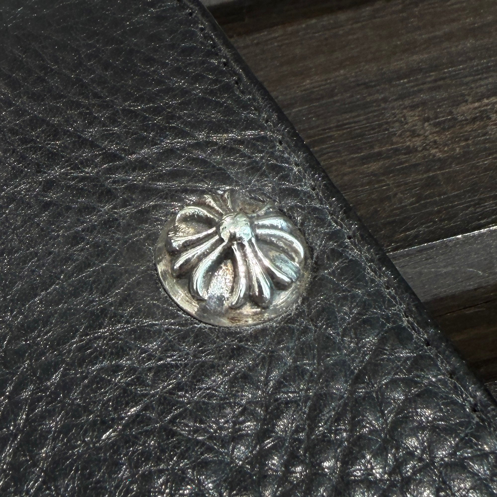 CHROME HEARTS 1SNAP Cross Ball Button Leather Wallet クロムハーツ 1スナップ クロスボールボタン レザーウォレット