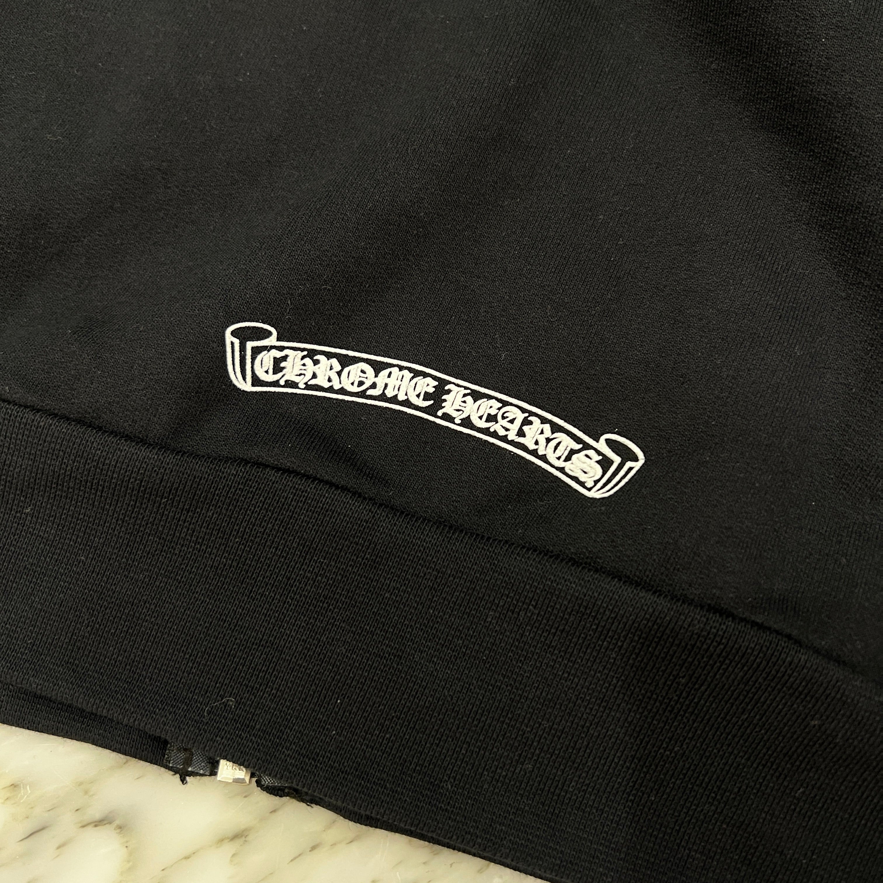 CHROME HEARTS Back Scroll Label Logo Zip Up Hoodie Size XL クロムハーツ バックスクロールラベルロゴジップアップフーディ サイズXL