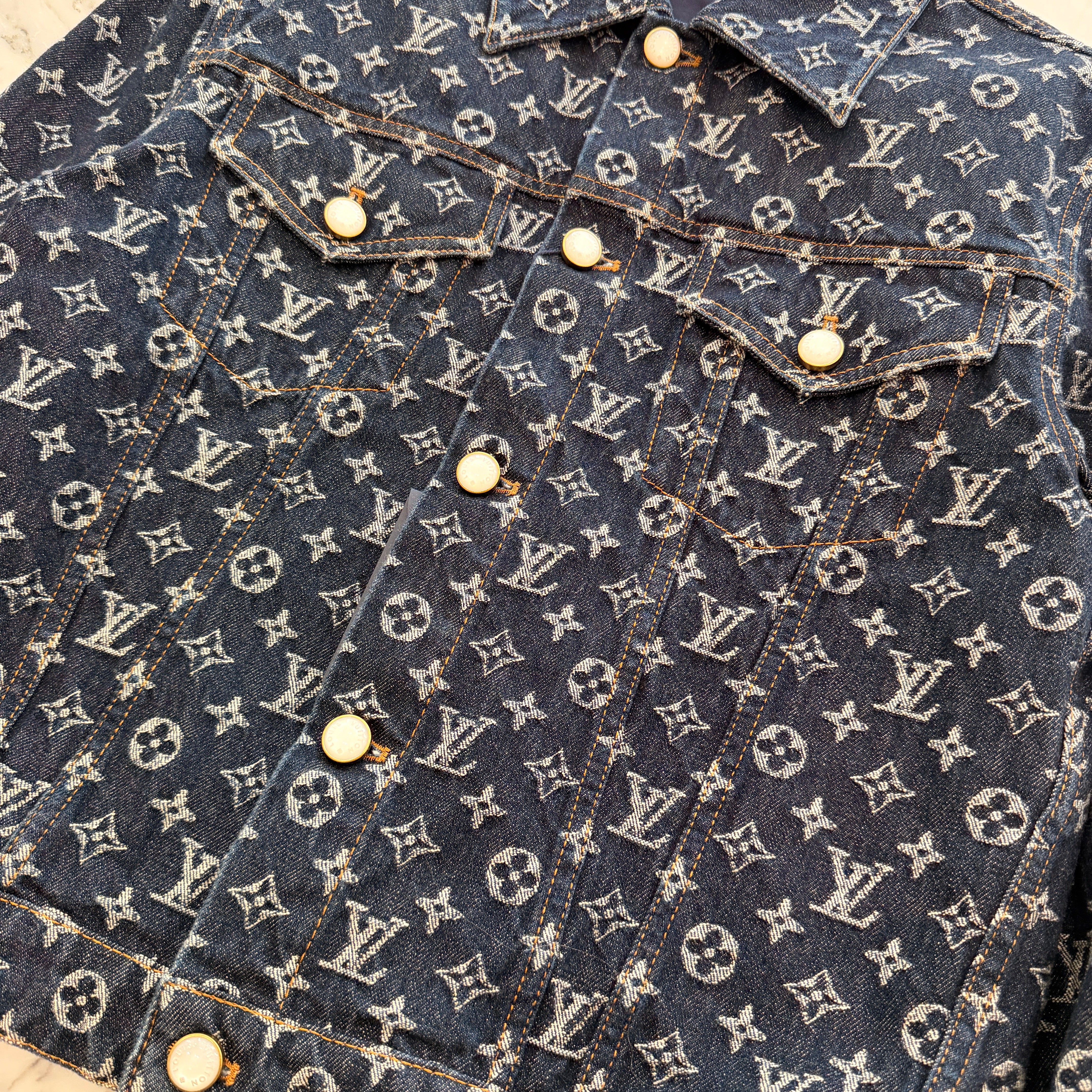 LOUIS VUITTON 2024AW Monogram Jacquard Denim Jacket 1AFWWU Size 44 ルイヴィトン モノグラムジャガードデニムジャケット サイズ44