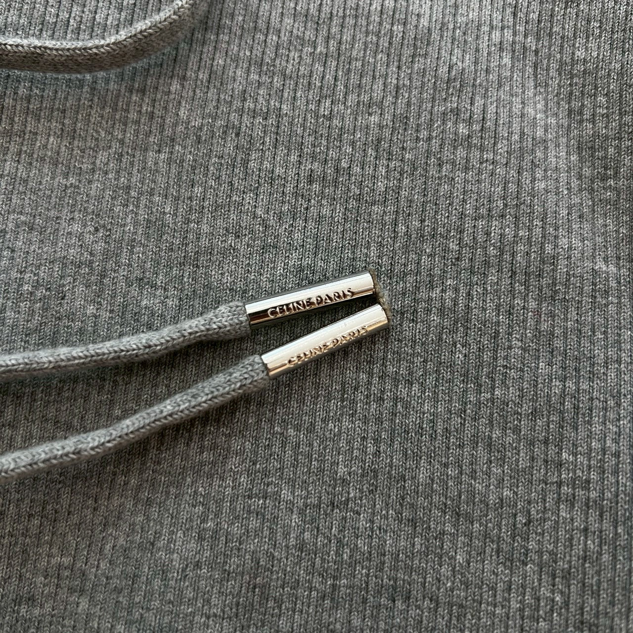 CELINE 2022AW Zip Up Logo Short Sleeve Hoodie 2A27Z372N Size L セリーヌ ジップアップ ロゴ ショートスリーブ フーディ サイズL