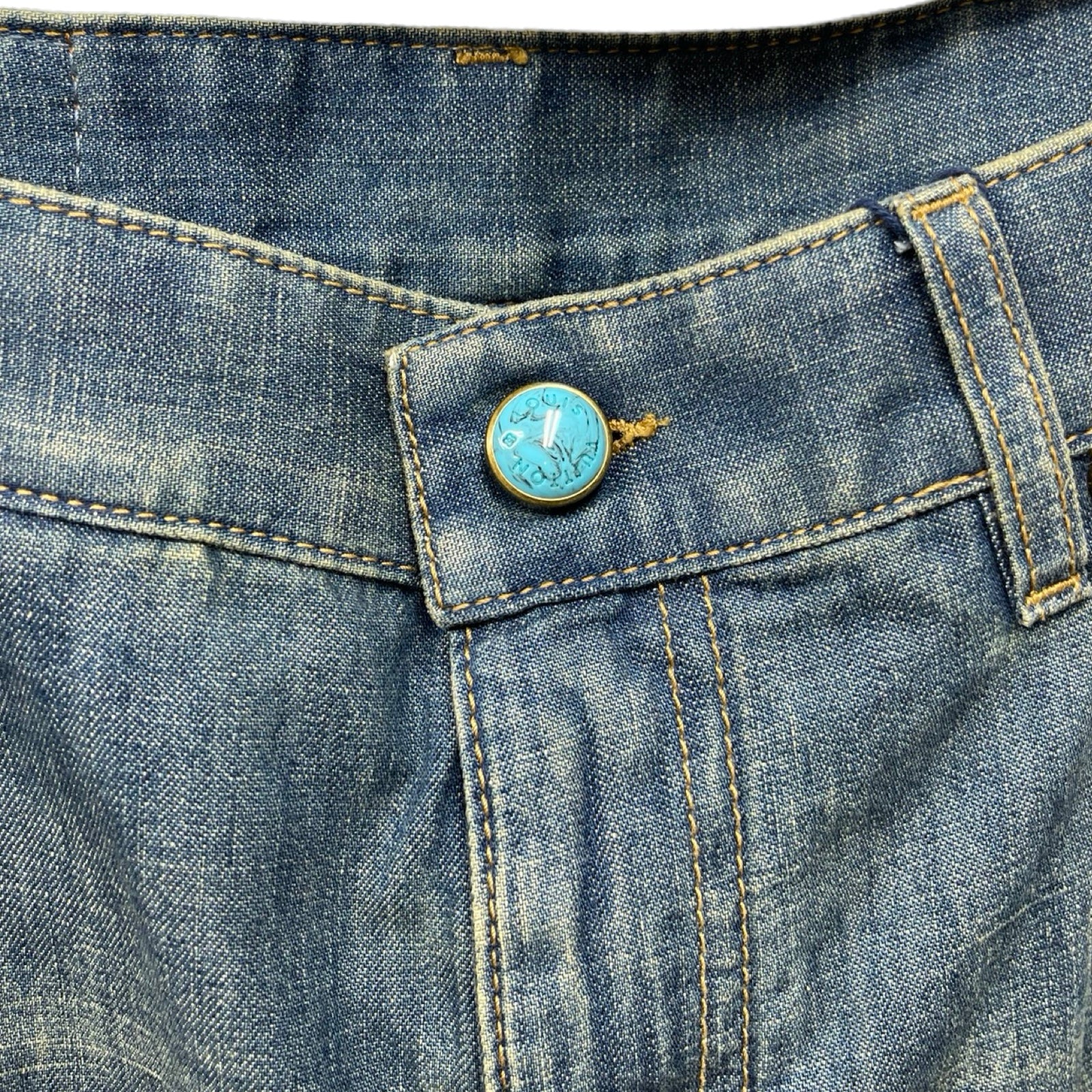 LOUIS VUITTON 2024AW Embellished Flared Cotton Chambray Pants 1AFYNP Size 29