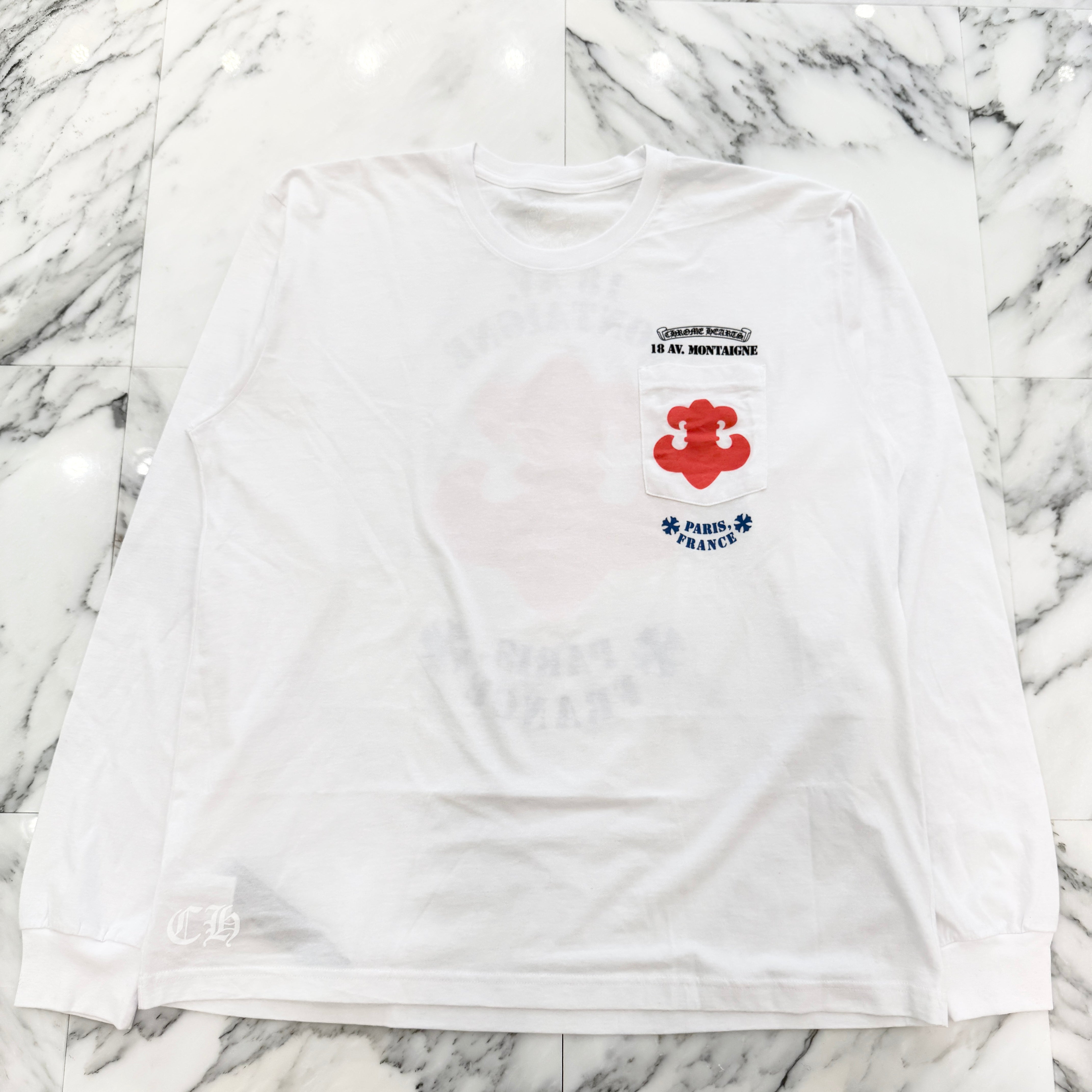 CHROME HEARTS Paris 18 AV. Montaigne Long Sleeve Tee Size XXL クロムハーツ パリス 18アベニューモンタージュ ロングスリーブTシャツ サイズXXL