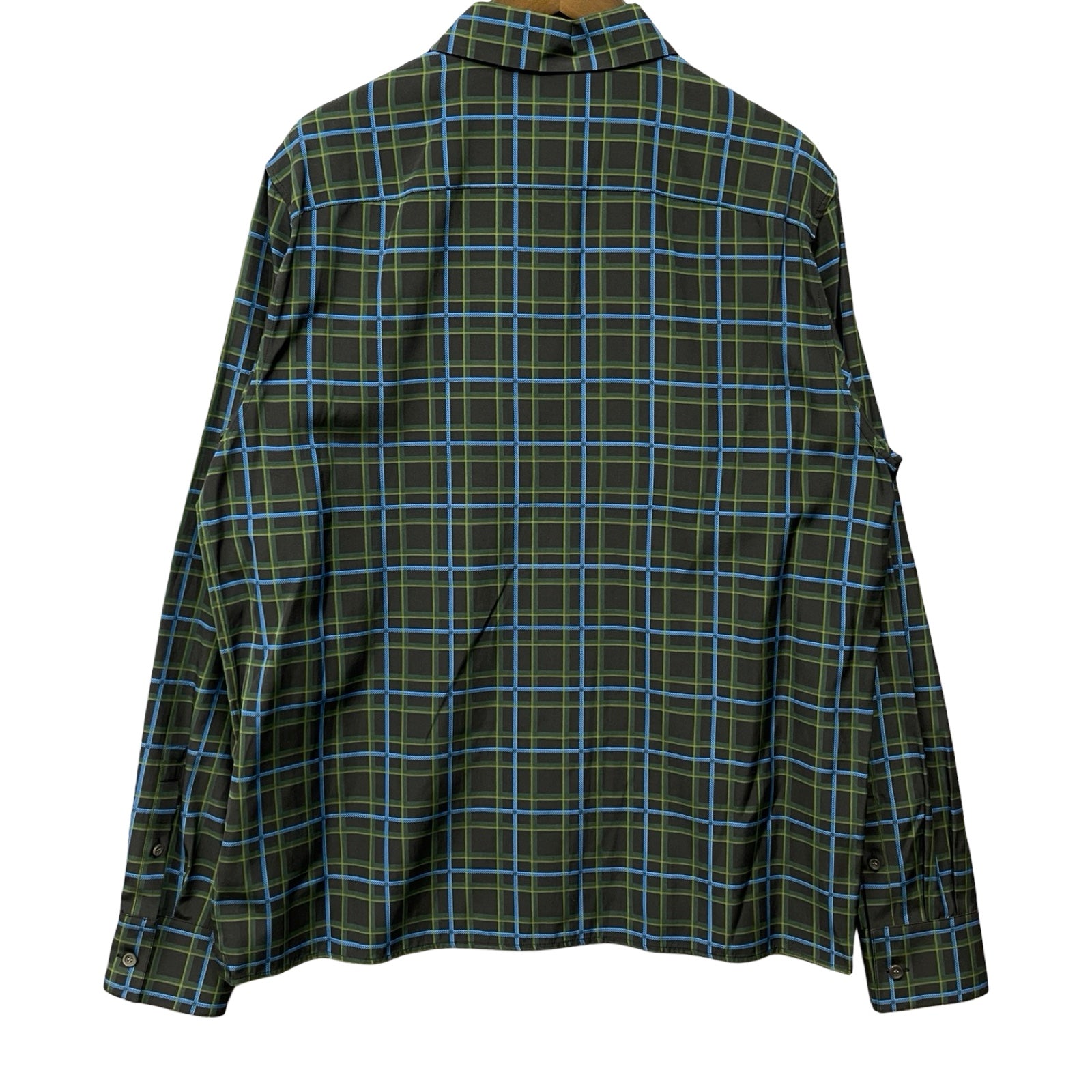 ロエベ 22SS アナグラムスタンプシルクチェックシャツ H526Y05W77 LOEWE 2022SS Anagram Stamp Check Shirt In Silk And Cotton
