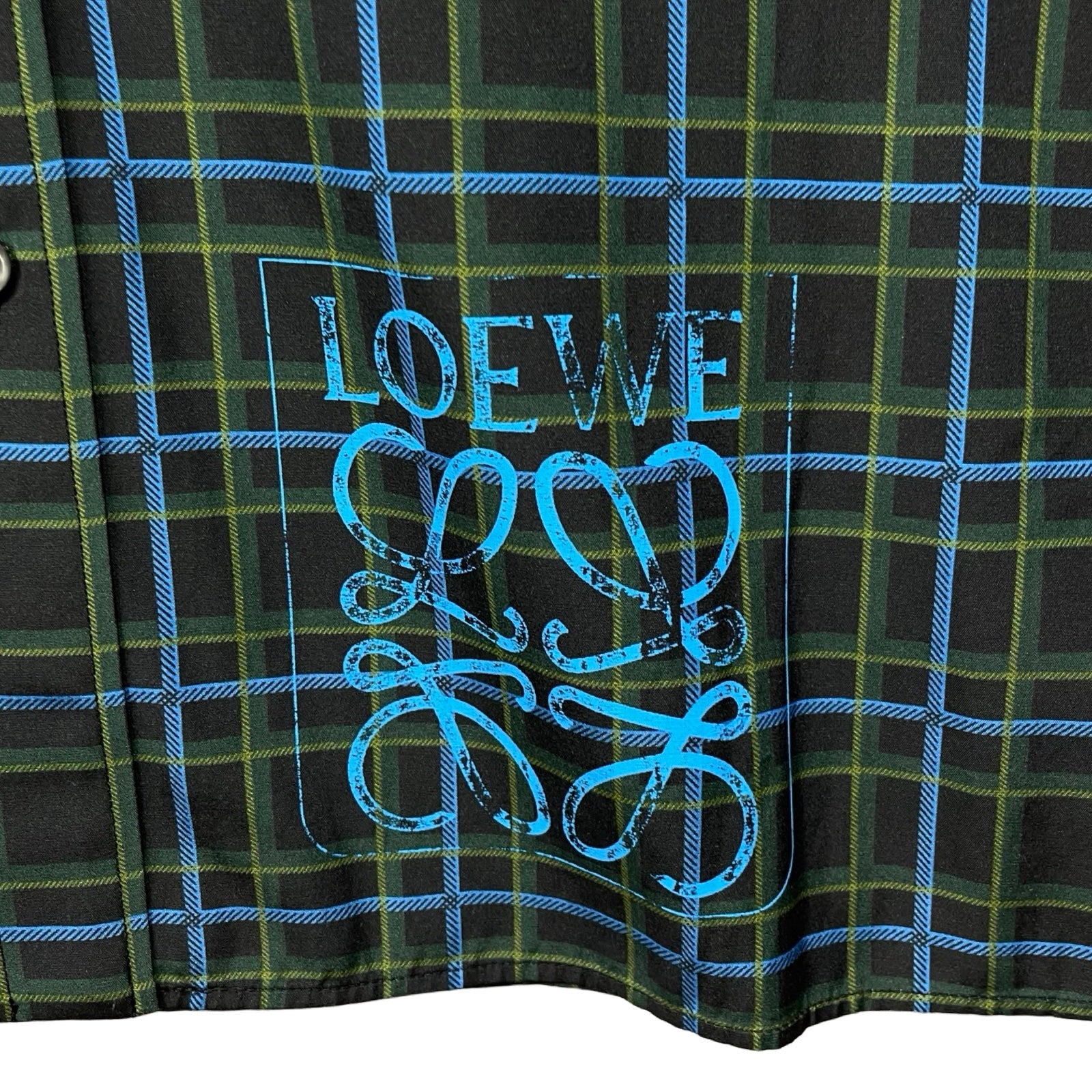 LOEWE 2022SS Anagram Stamp Check Shirt In Silk And Cotton H526Y05W77 Size 39