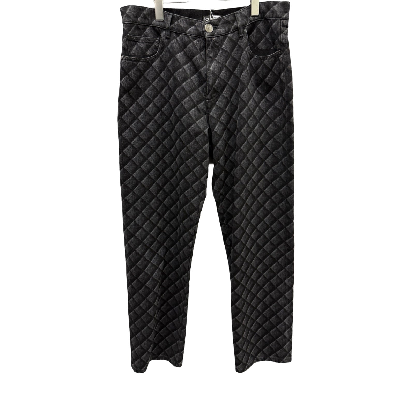 CHANEL 2022AW Matelasse Denim Jeans P73394V65025 Size 44