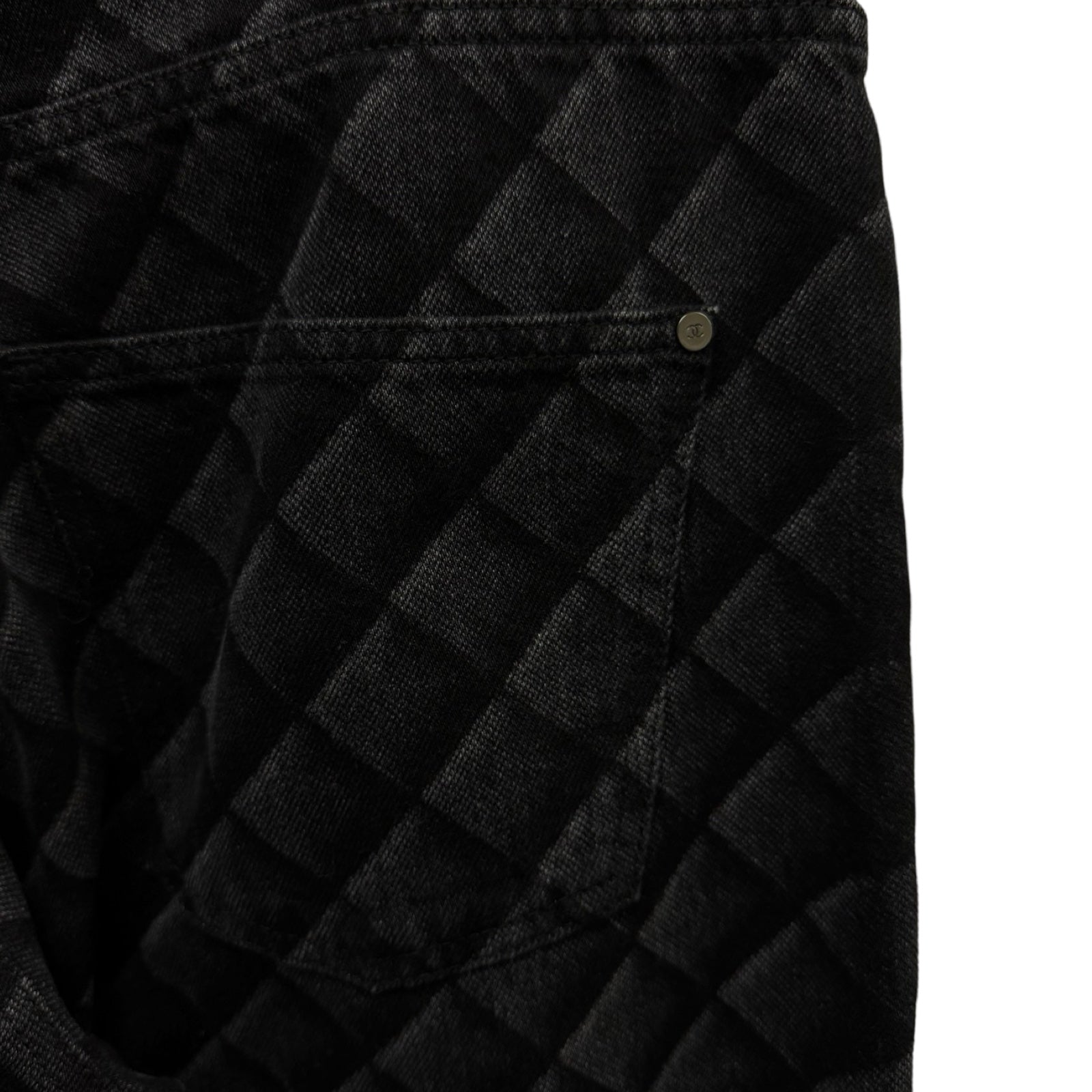 CHANEL 2022AW Matelasse Denim Jeans P73394V65025 Size 44