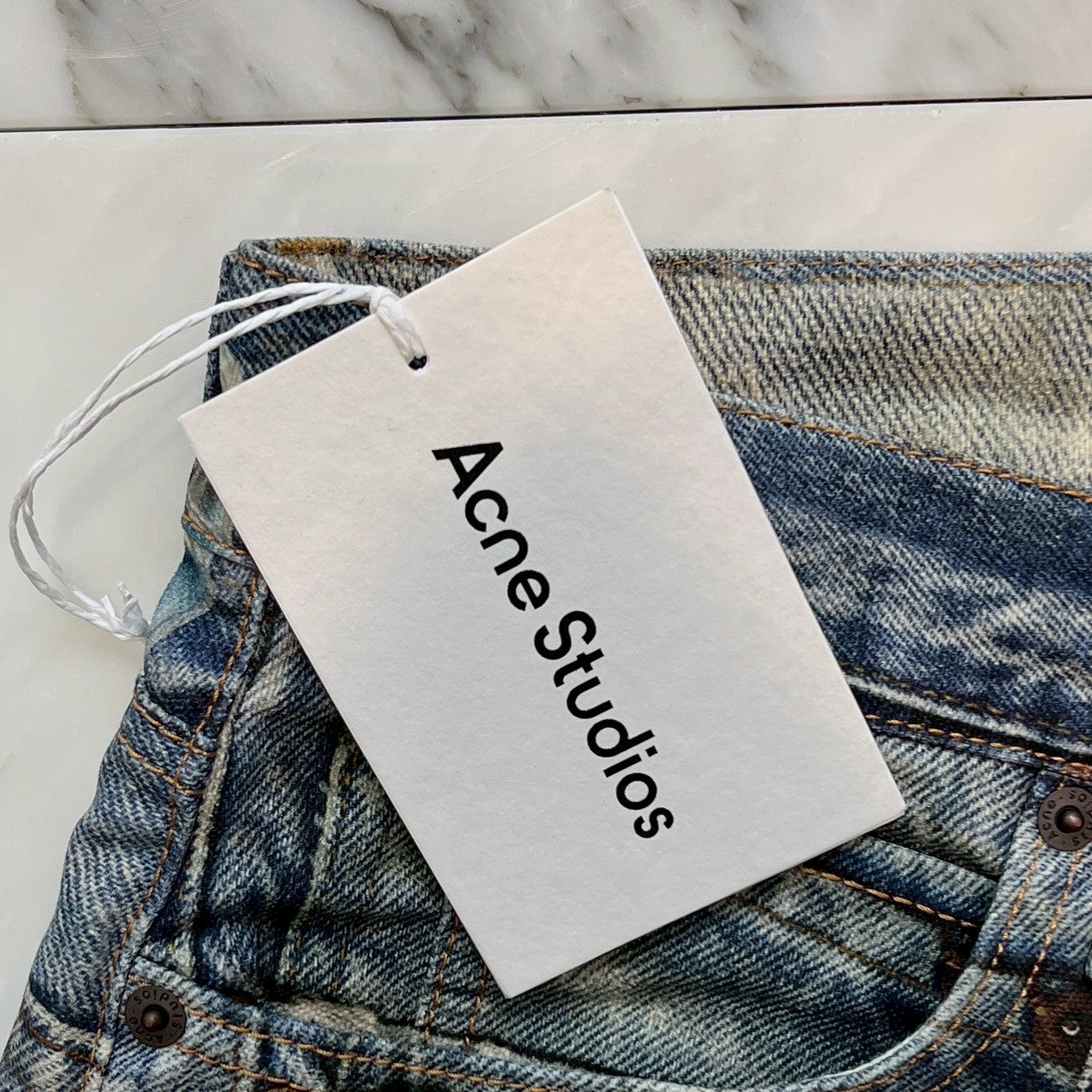 Acne Studios 2024SS Trompe Loeil Chain Graphic Over Denim Pants FN-MN-TR0U001020 Size 50 アクネストゥディオス トロンプルイユ チェーングラフィックオーバーデニムパンツ サイズ50